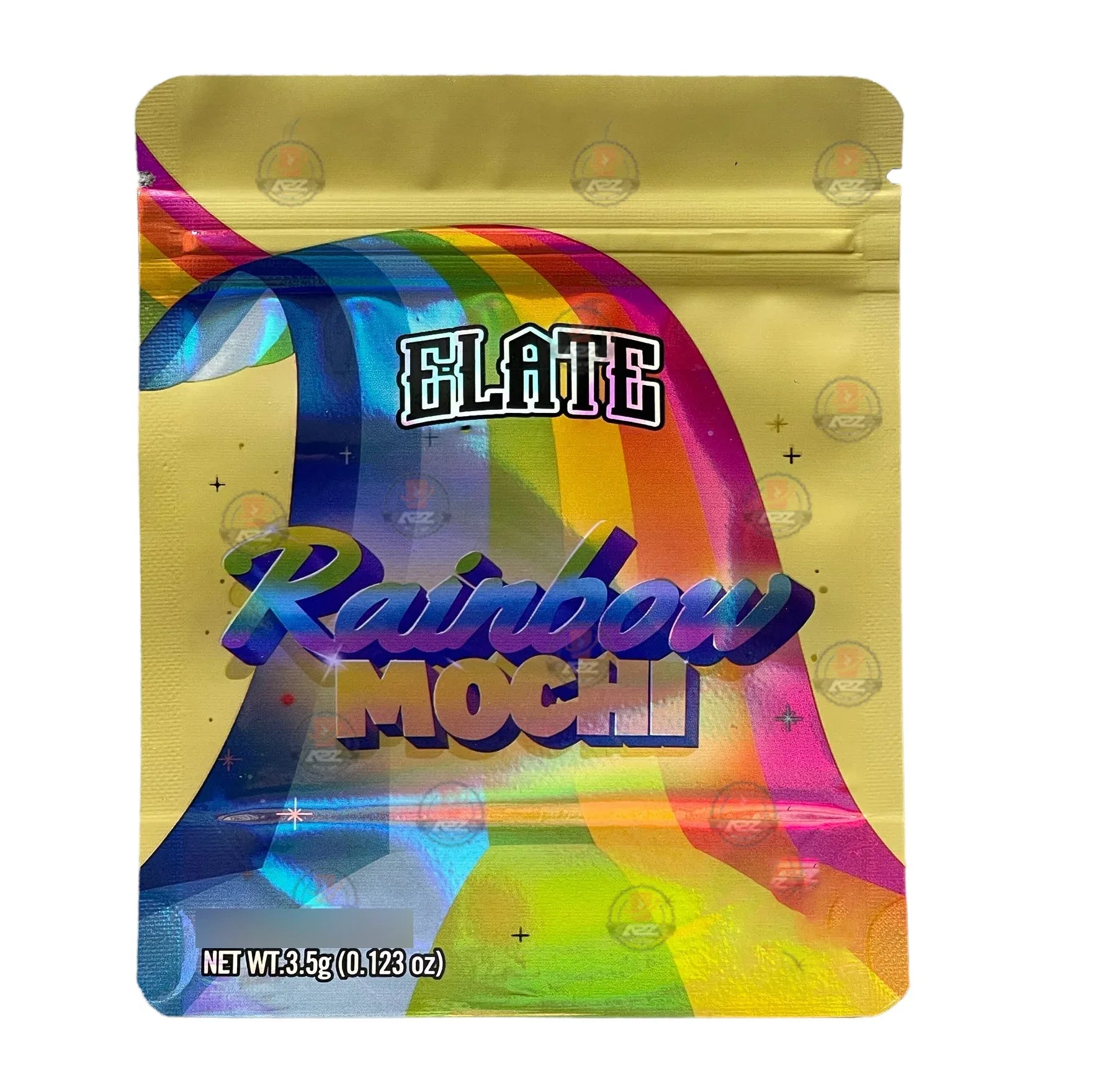 Rainbow Mochi Mylar bag 3.5g Holographic Elate - Black Unicorn Hub