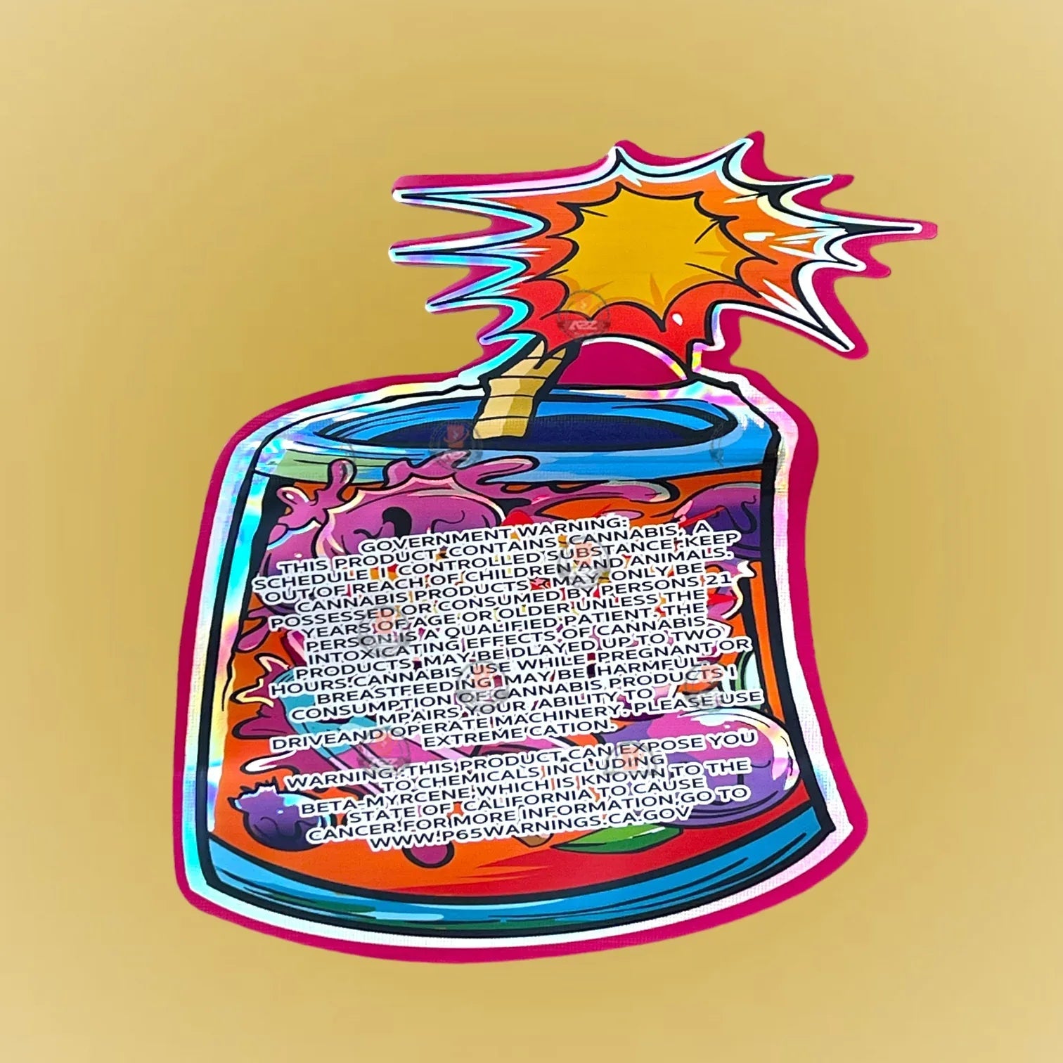 Candy Kaboom Blueberry Blast 3.5G Mylar Bags Cut Out-Holographic - Black Unicorn Hub