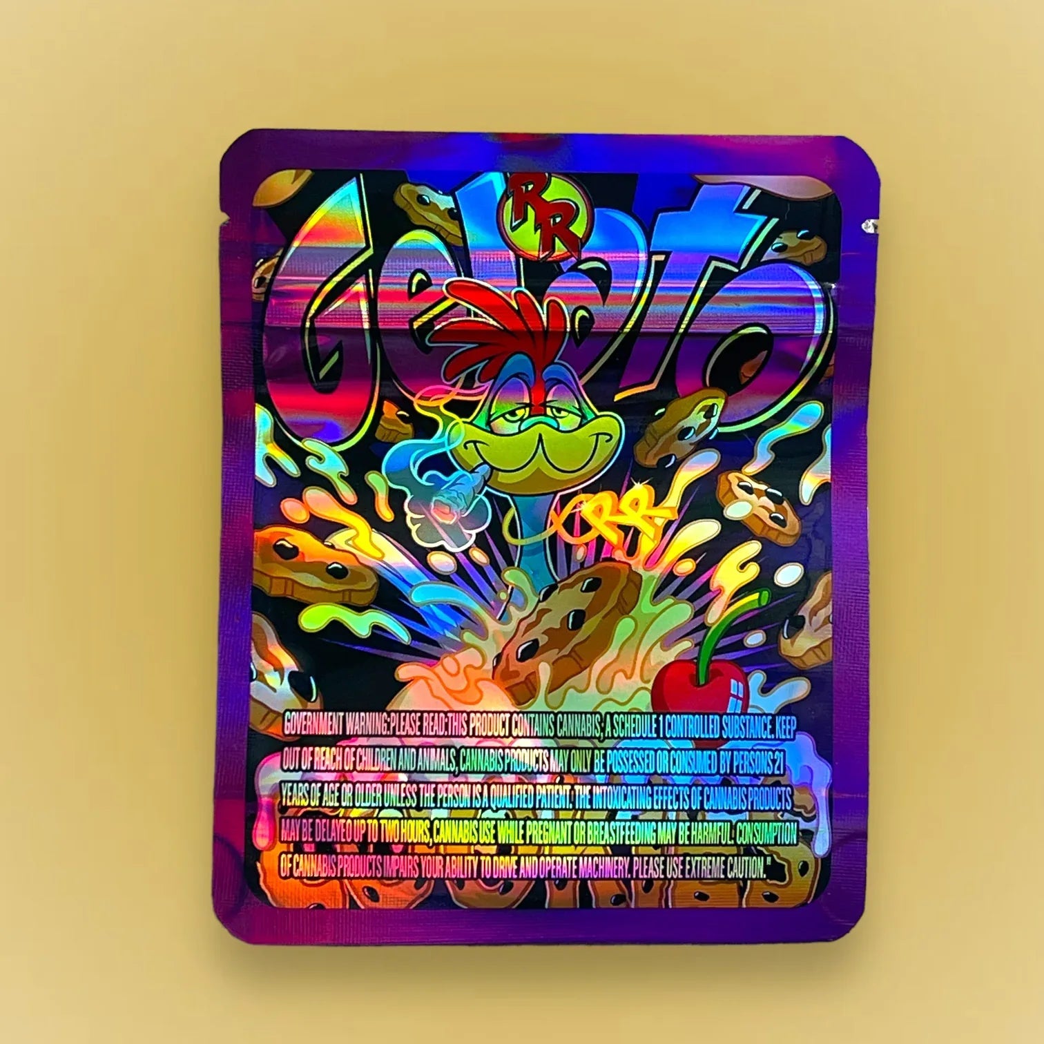 Gelato Cookies 3.5g Mylar Bag Holographic- Packaging Only - Black Unicorn Hub