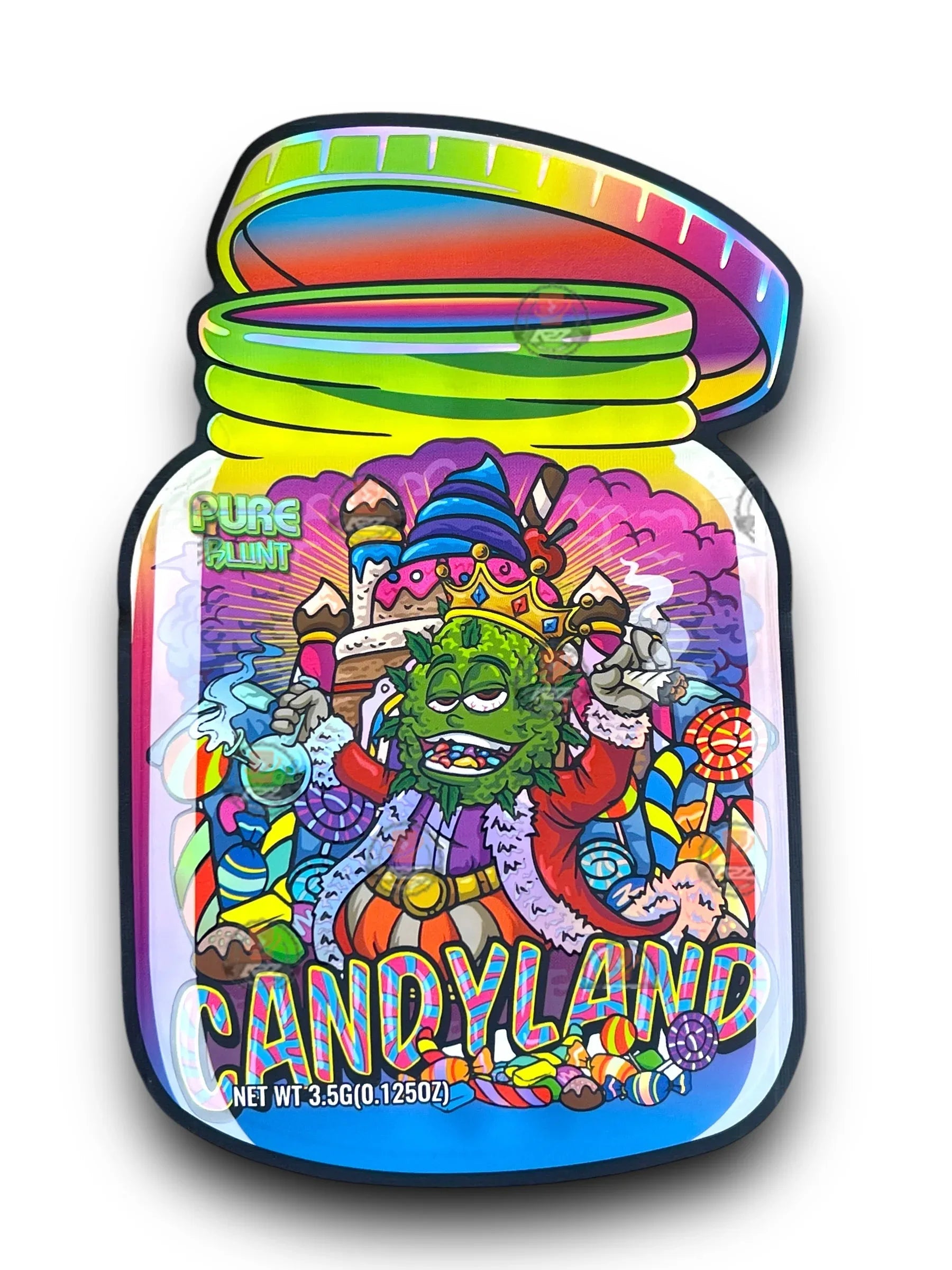 Pure Blunt Candy Land Mylar Bags 3.5g Holographic - Black Unicorn Hub