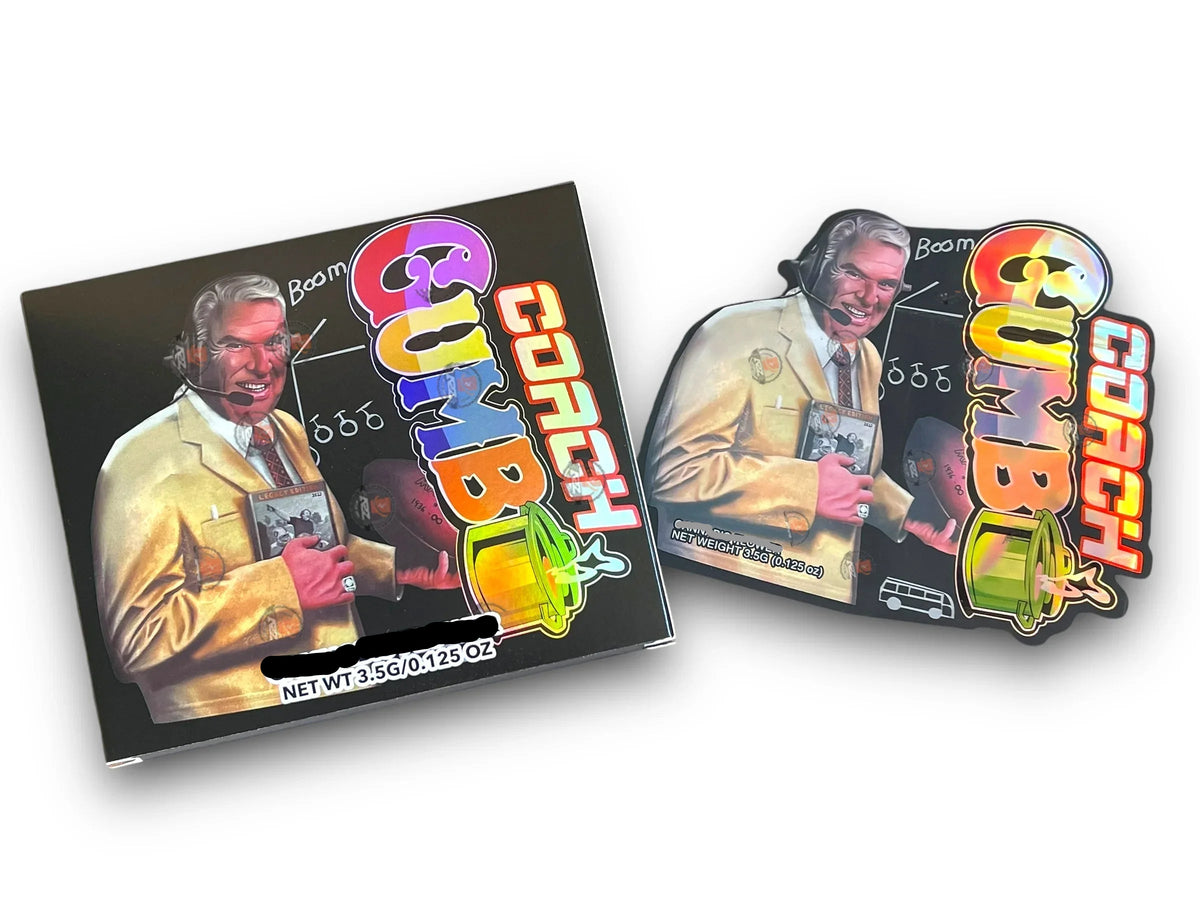 Gumbo Coach Mylar Bags with Boxes 3.5g Box Packaging Holographic boxes and bags - Black Unicorn Hub