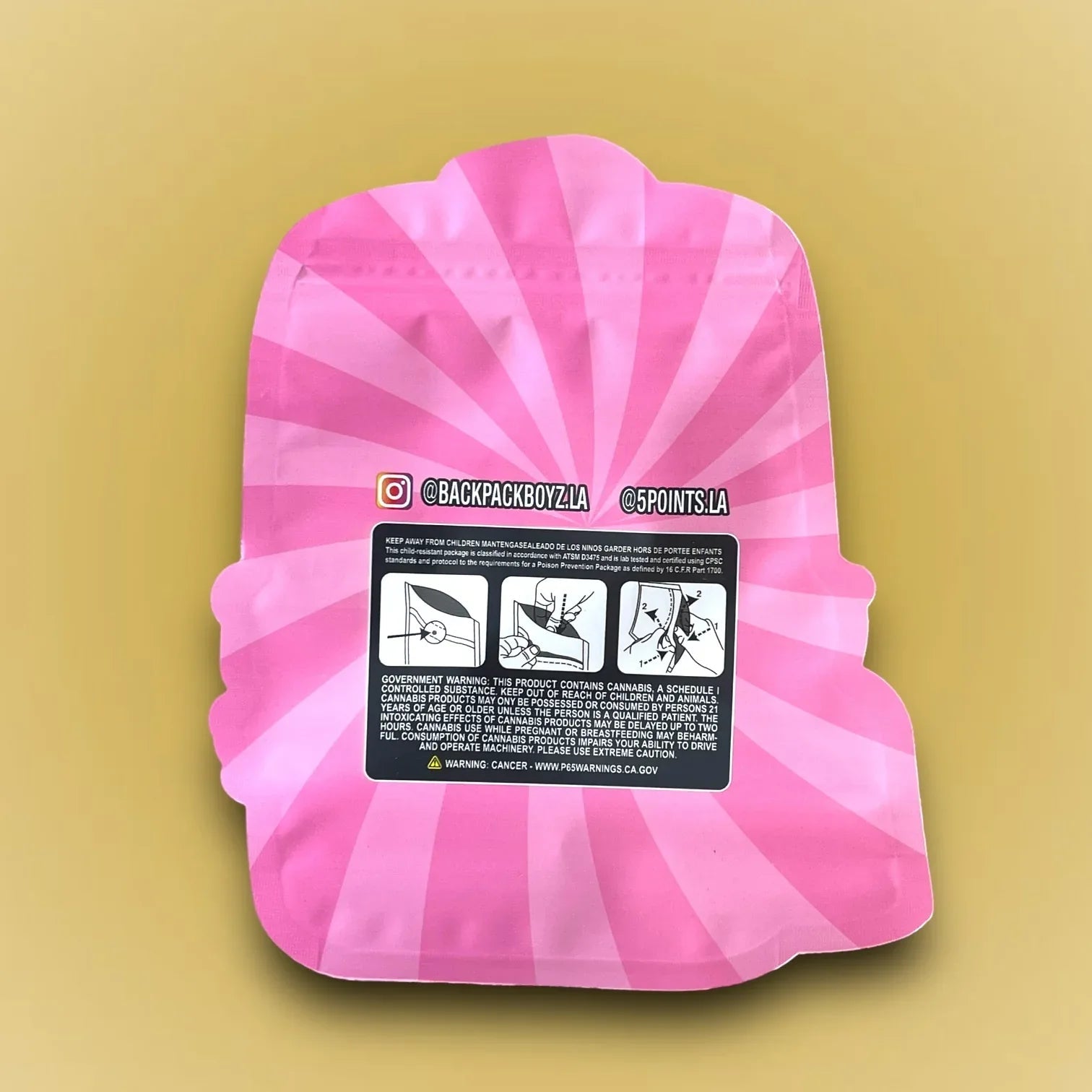 Backpack Boyz Lemon And Cherriez 3.5 G Myar Bag- X Zcube Die Cut- Backpack Shape - Black Unicorn Hub