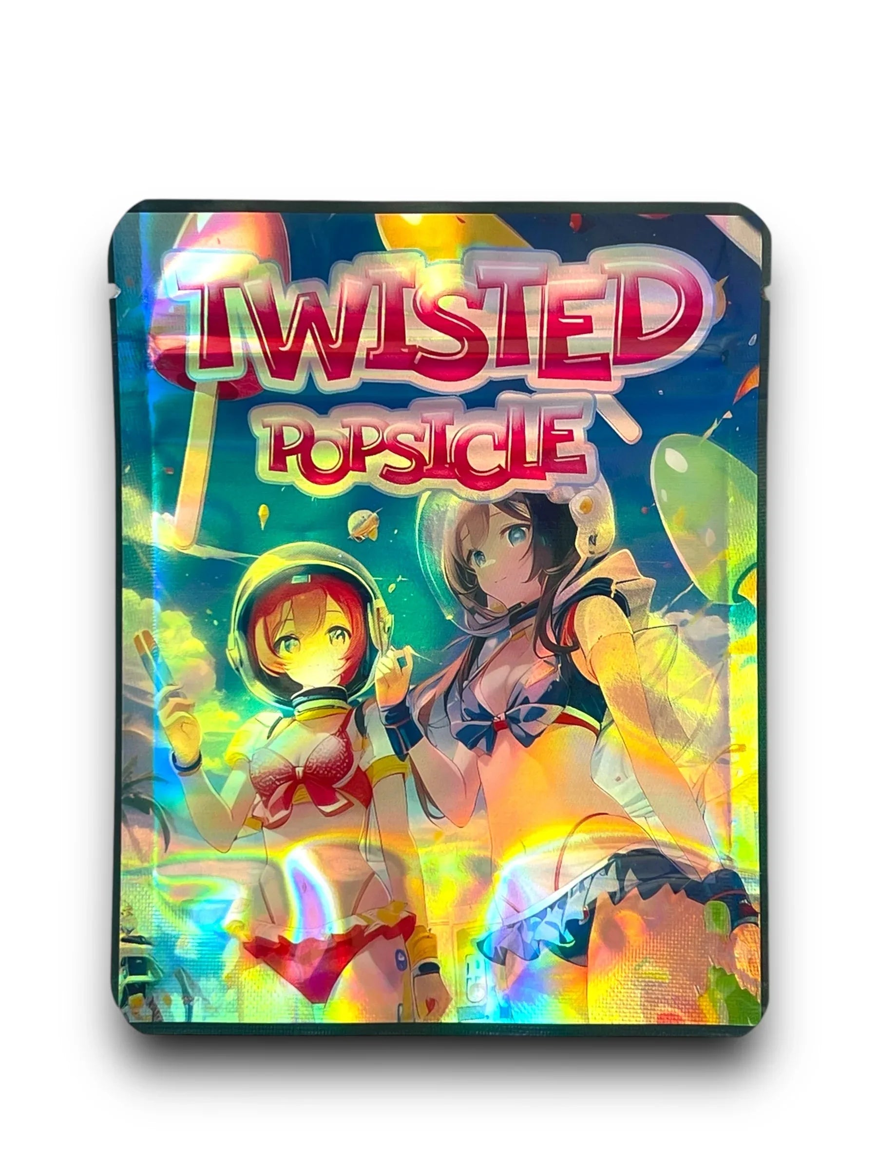 Twisted Popsicle Mylar Bags 3.5g Holographic - Black Unicorn Hub