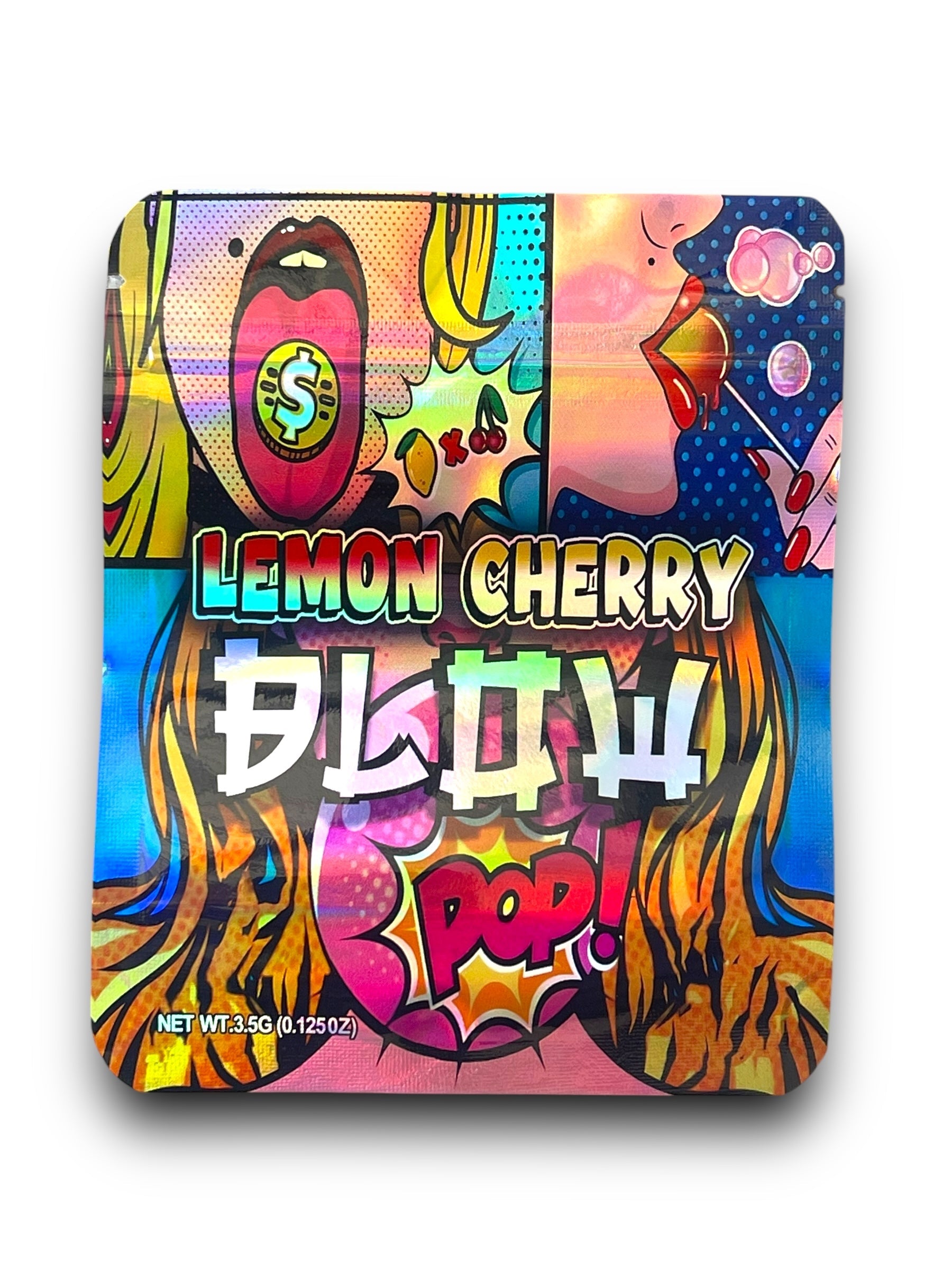 Lemon Cherry Blow POP Mylar Bags 3.5g Holographic