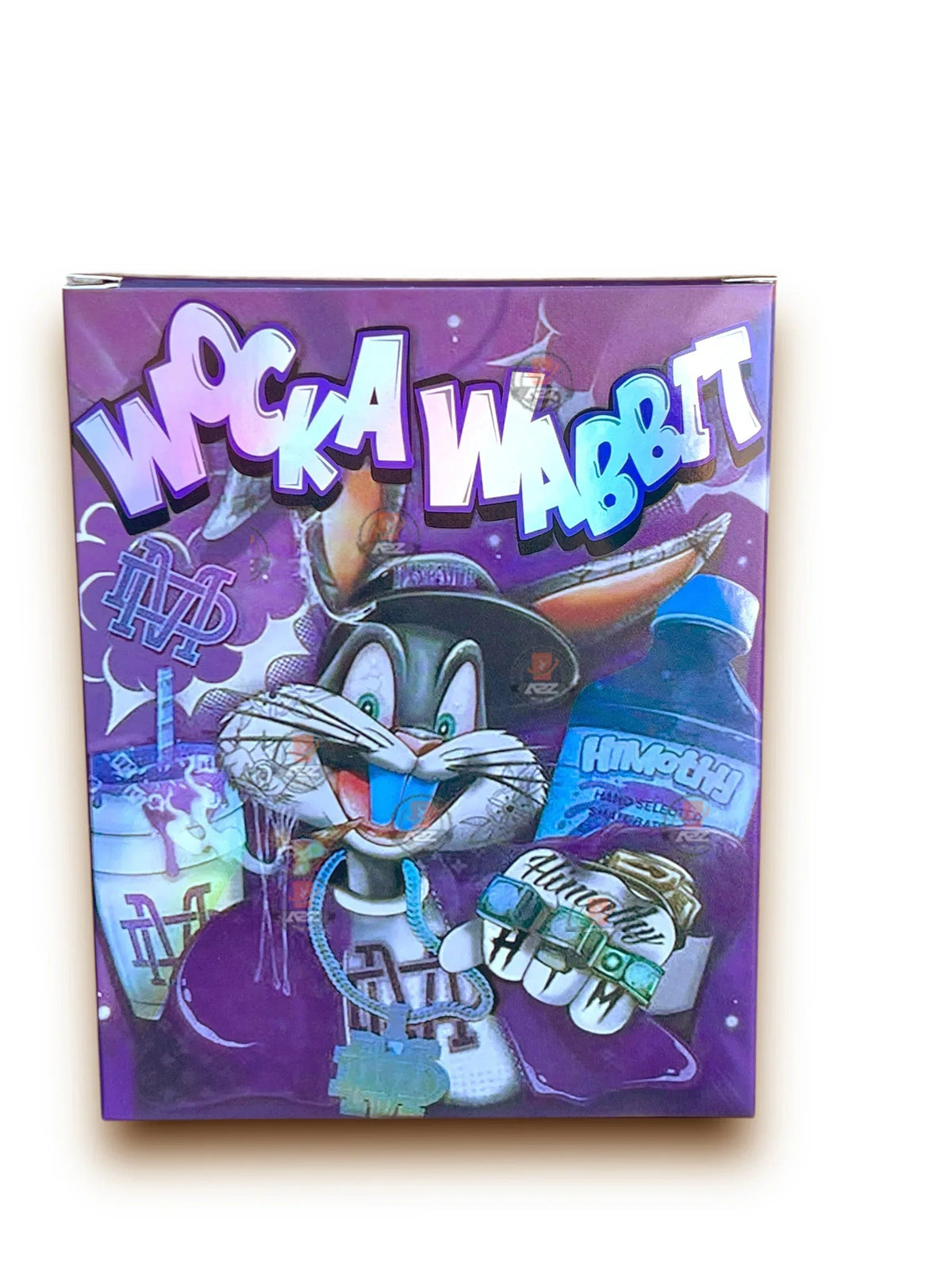 Wocka Wabbit Mylar Bags with Boxes 3.5g Box Packaging Holographic - Black Unicorn Hub