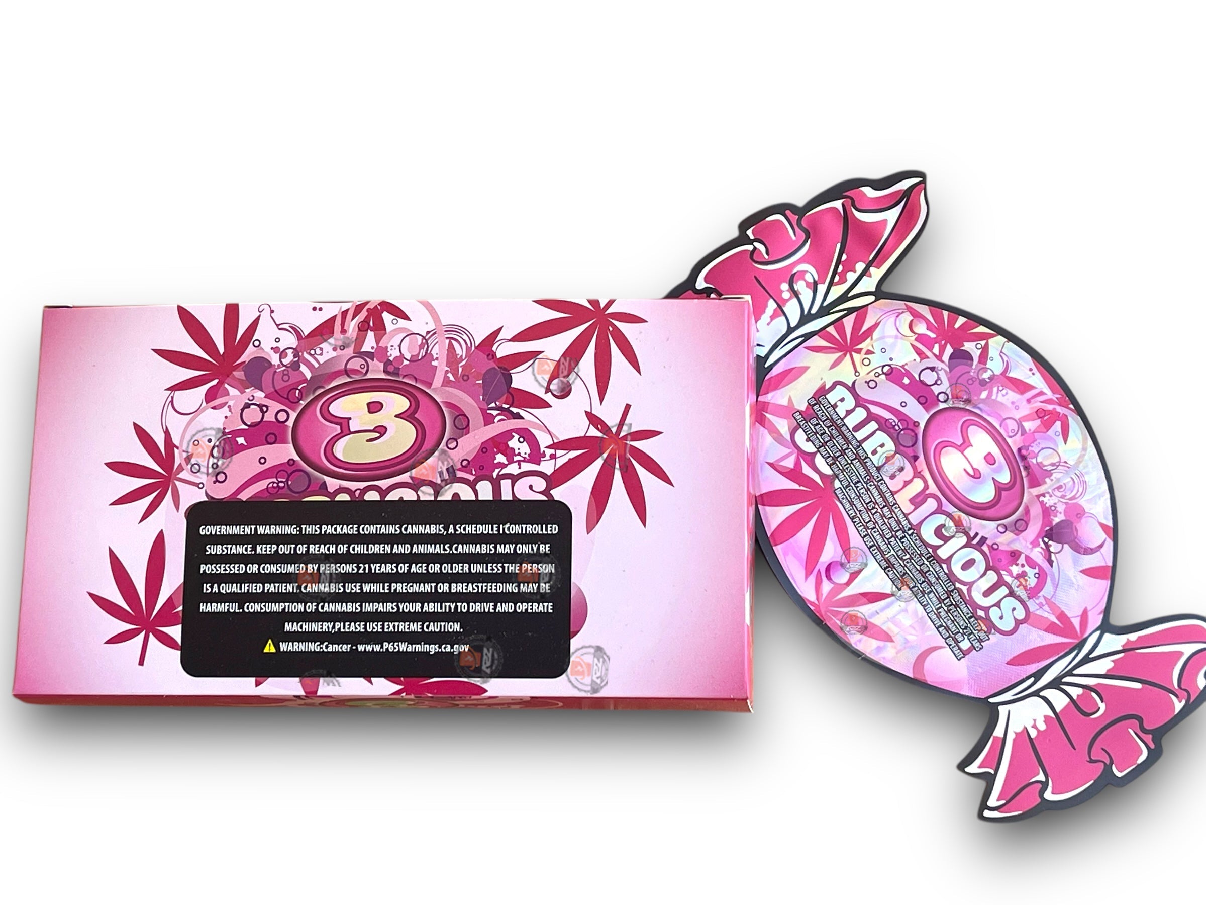 Bubblegum Mylar Bags with Boxes 3.5g Box Packaging Holographic