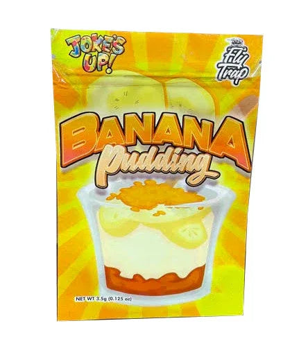 Jokes Up Banana Pudding Mylar bag 3.5g Smell Proof Airtight Mylar Bag- Packaging Only - Black Unicorn Hub