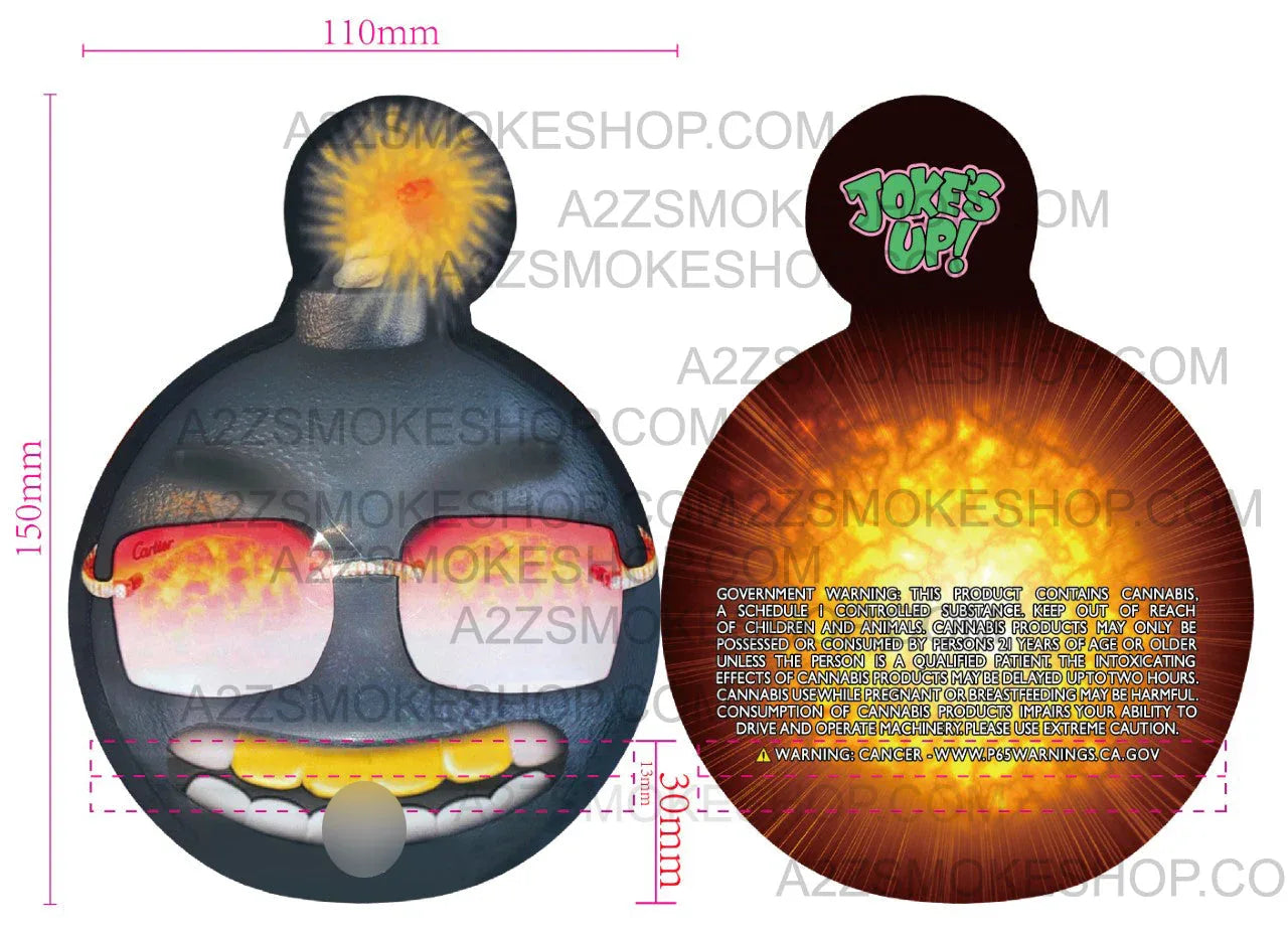 Jokes Up Bombotta Cut Out Mylar Bags 3.5g Bomb Die cut Holographic - Black Unicorn Hub