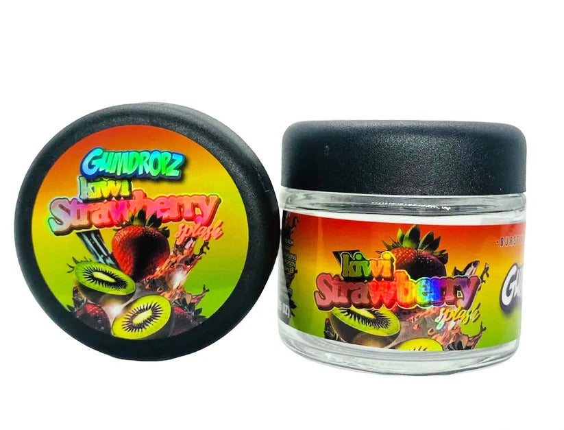 Kiwi Strawberry Splash Sprinklez 3.5g Glass Jars with Holographic Stickers
