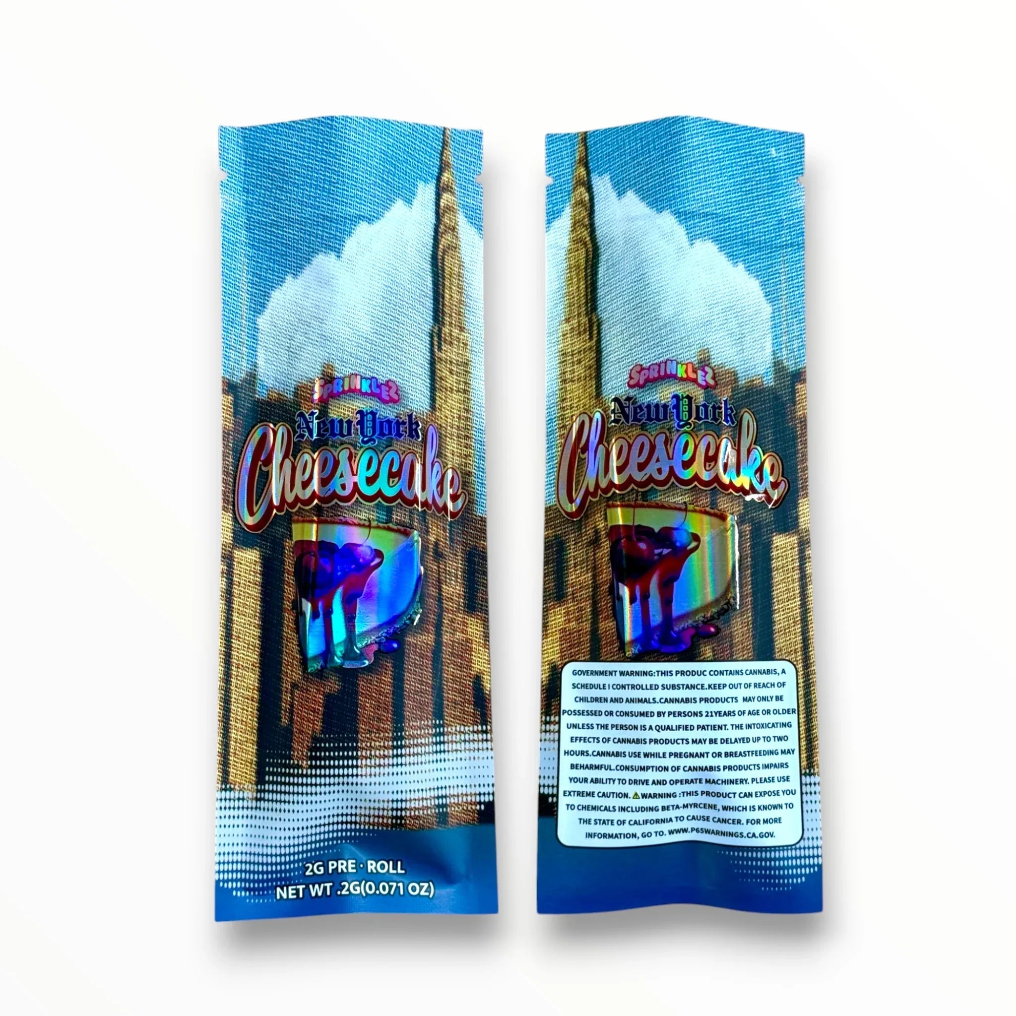 Sprinklez New York Cheesecake 2 Gram Pre Roll Packaging Net Wt. 2g(0.071oz) Holographic High Tolerance Jokes Up - Black Unicorn Hub