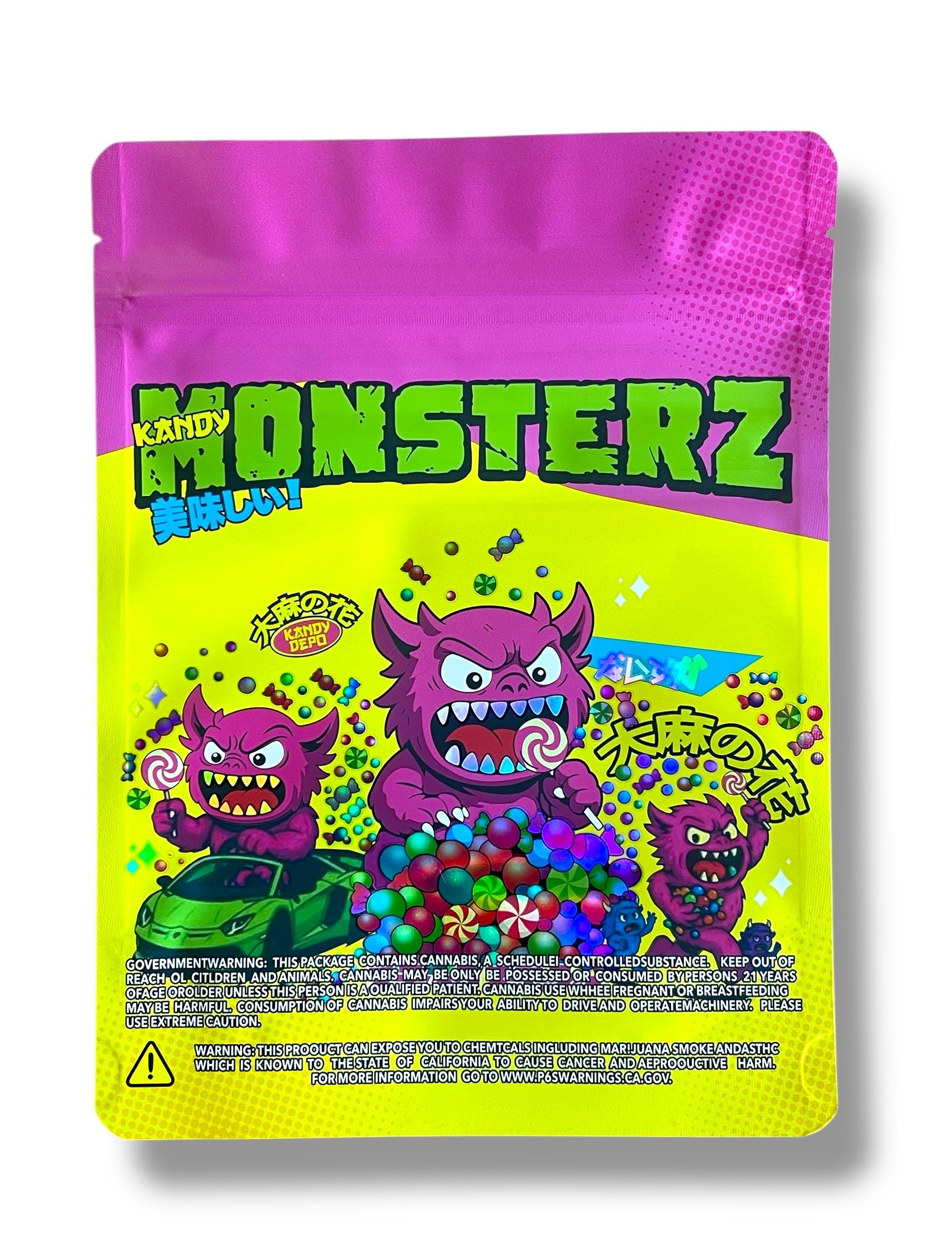 Kandy Depo Monsters 1 OZ 28G empty Mylar bag 1 ounce (50 Count)