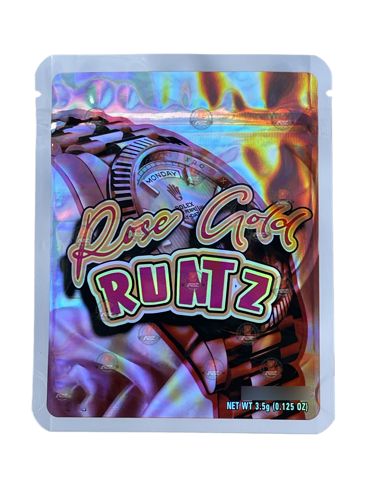 Rose Gold 3.5g Mylar Bag Holographic