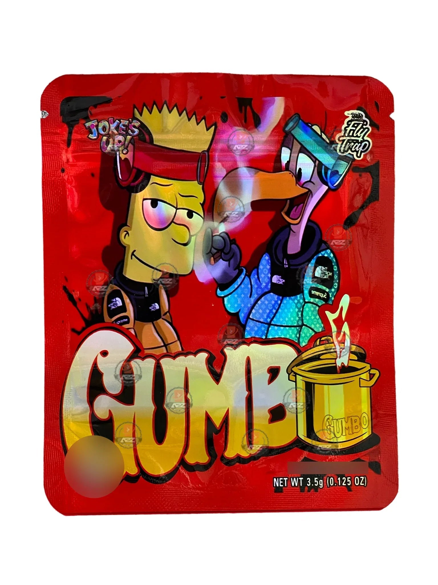 Simpson Gumbo 3.5g Mylar Bag Holographic Jokes Up Vulture Bros - Black Unicorn Hub
