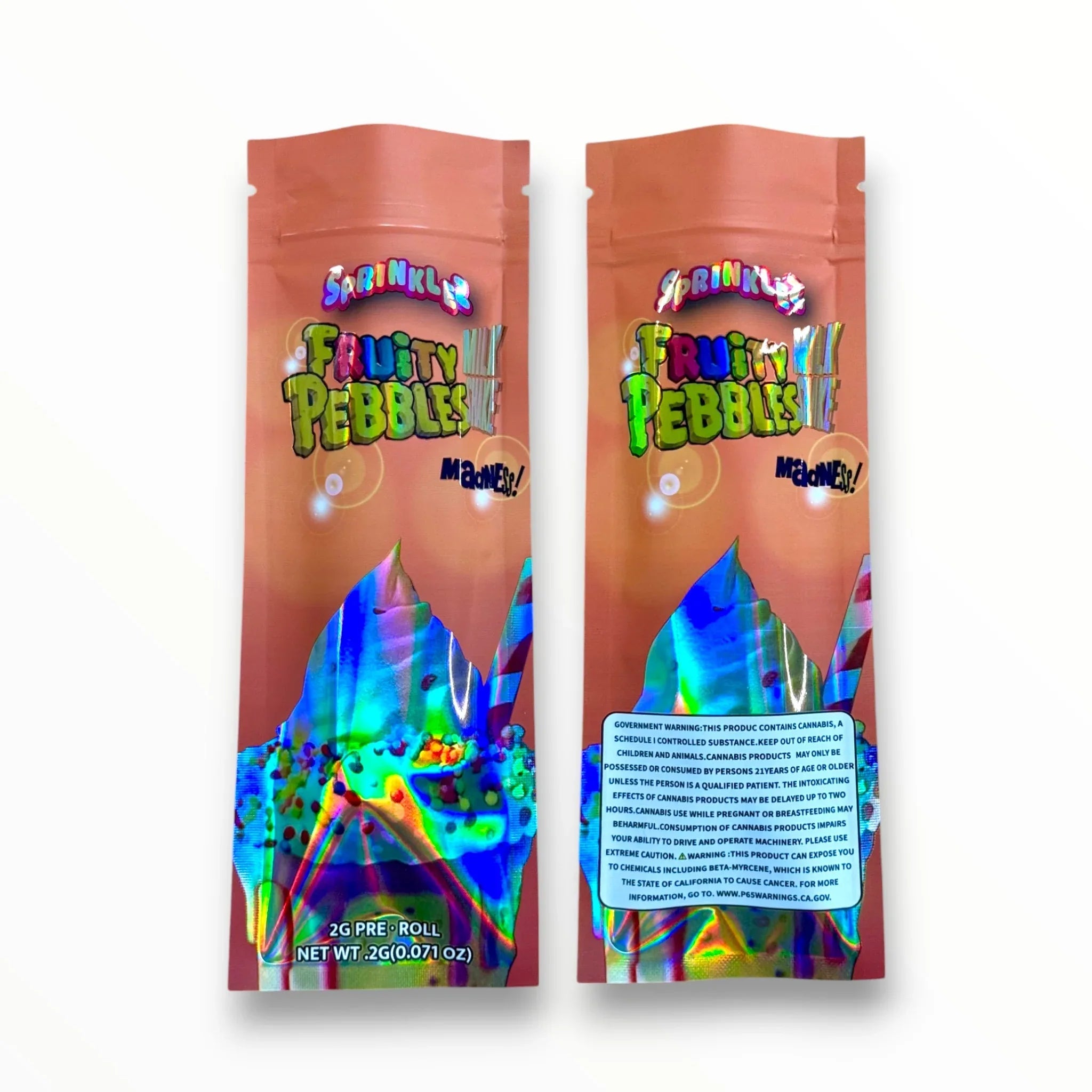 Sprinklez Fruity Pebbles Milk Shake Madness 2 Gram Pre Roll Packaging Net Wt. 2g(0.071oz) Holographic - Black Unicorn Hub