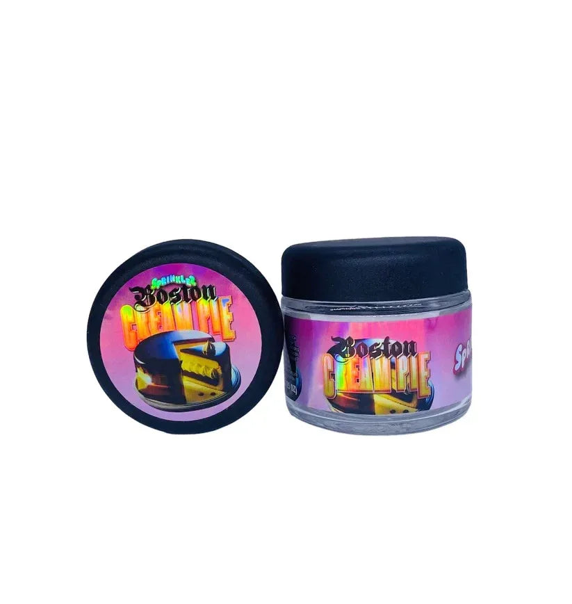 Boston Cream Pie Sprinklez 3.5g Glass Jars with Holographic Stickers - Black Unicorn Hub