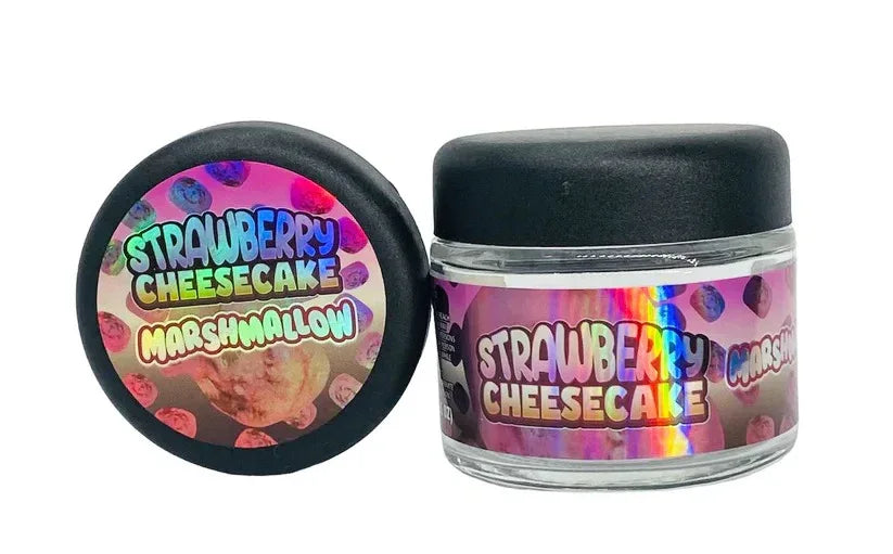 Strawberry Cheesecake Marshmallow Sprinklez 3.5g Glass Jars with Holographic Stickers - Black Unicorn Hub