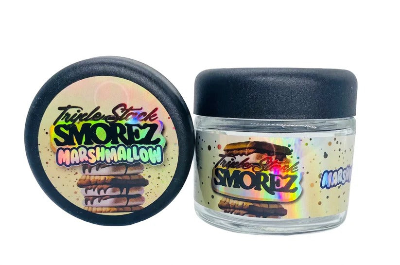 Triple Stack Smorez Marshmallow Sprinklez 3.5g Glass Jars with Holographic Stickers
