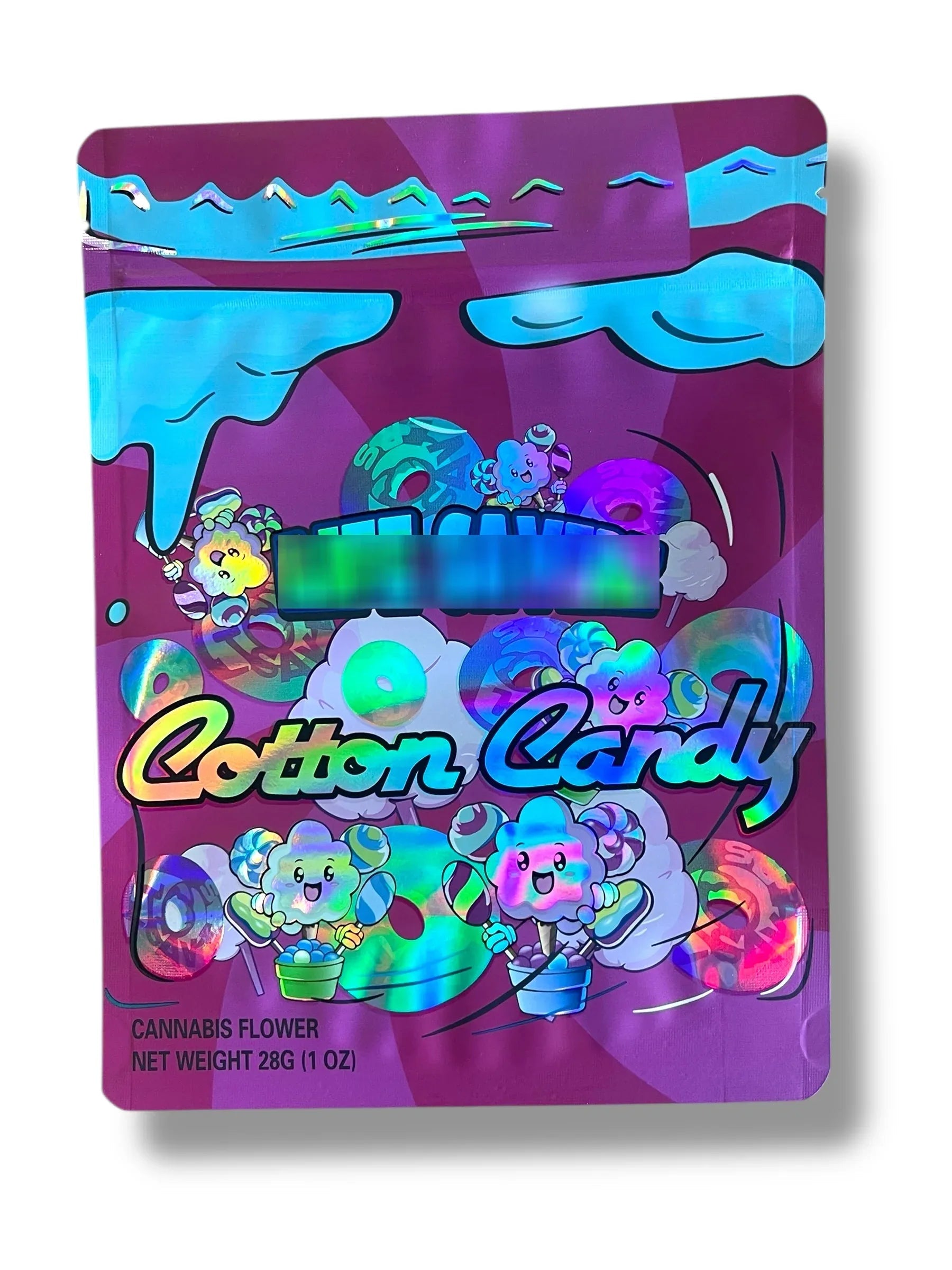 Cotton Candy 1 OZ 28G empty Mylar bag 1 ounce (50 Count) - Black Unicorn Hub