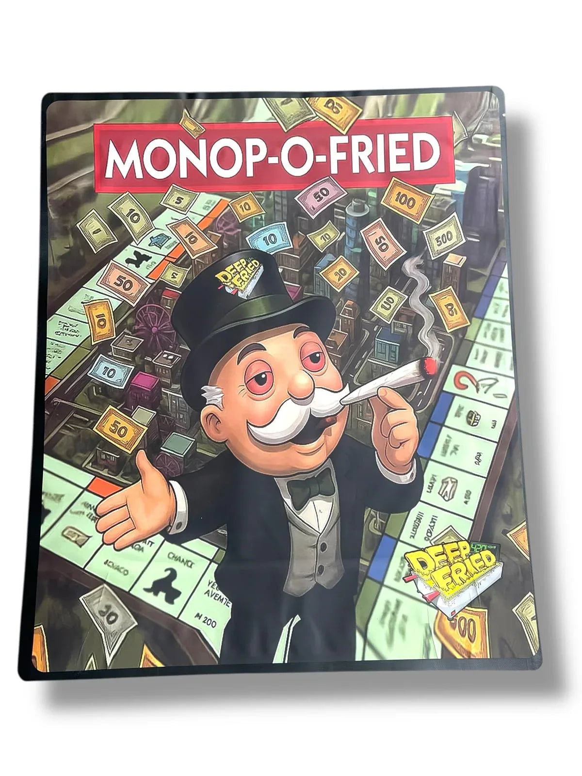 Deep Fried Monop-O-Fried Combo Sticker Mylar Bags | 16oz, 1oz & 3.5g - Black Unicorn Hub