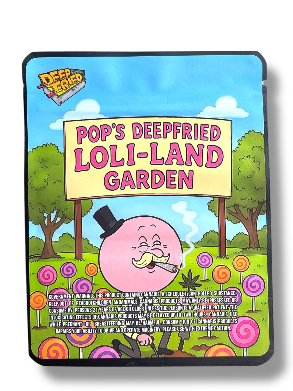 Deep fried Pop's Deep Fried Loli-Land Garden 3.5G Sticker Mylar Bags