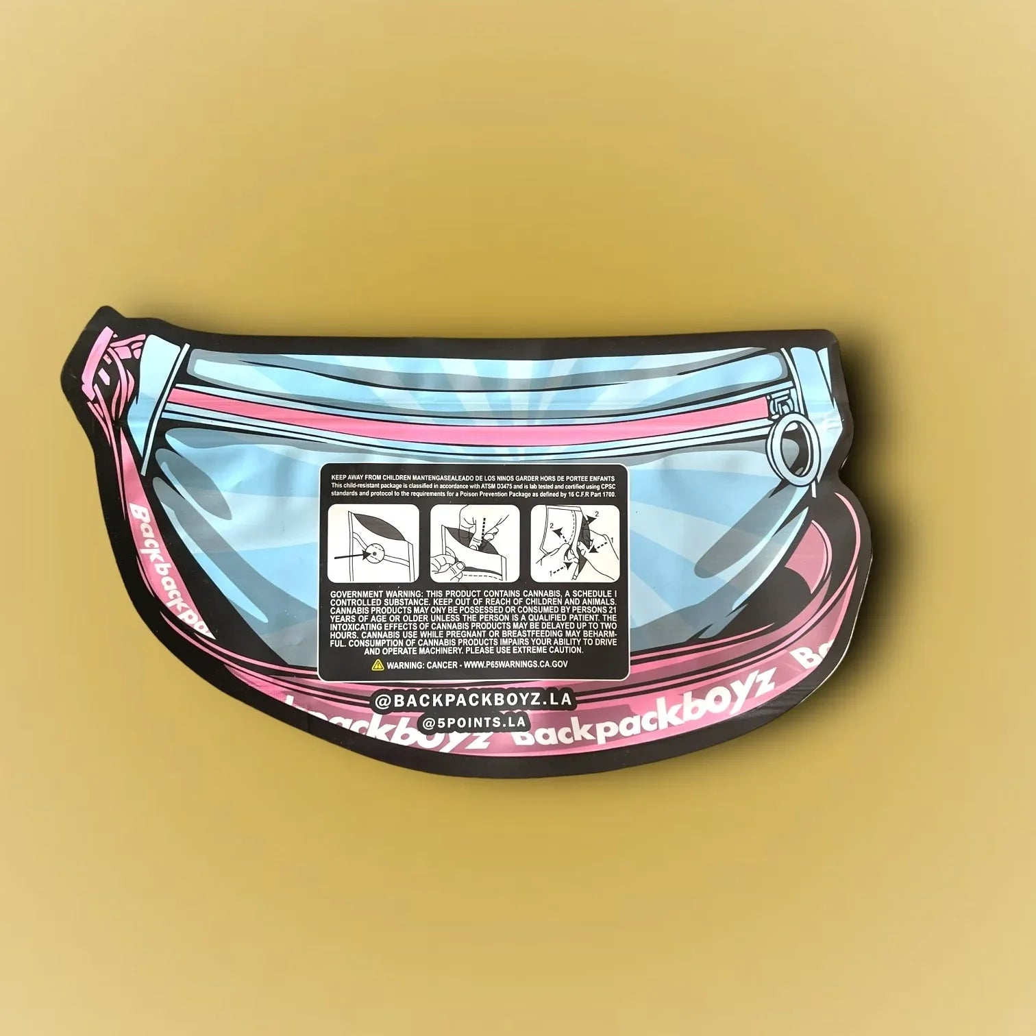 White Bubblegum Gelato 7 G Mylar Bags Backpack Boyz - Black Unicorn Hub