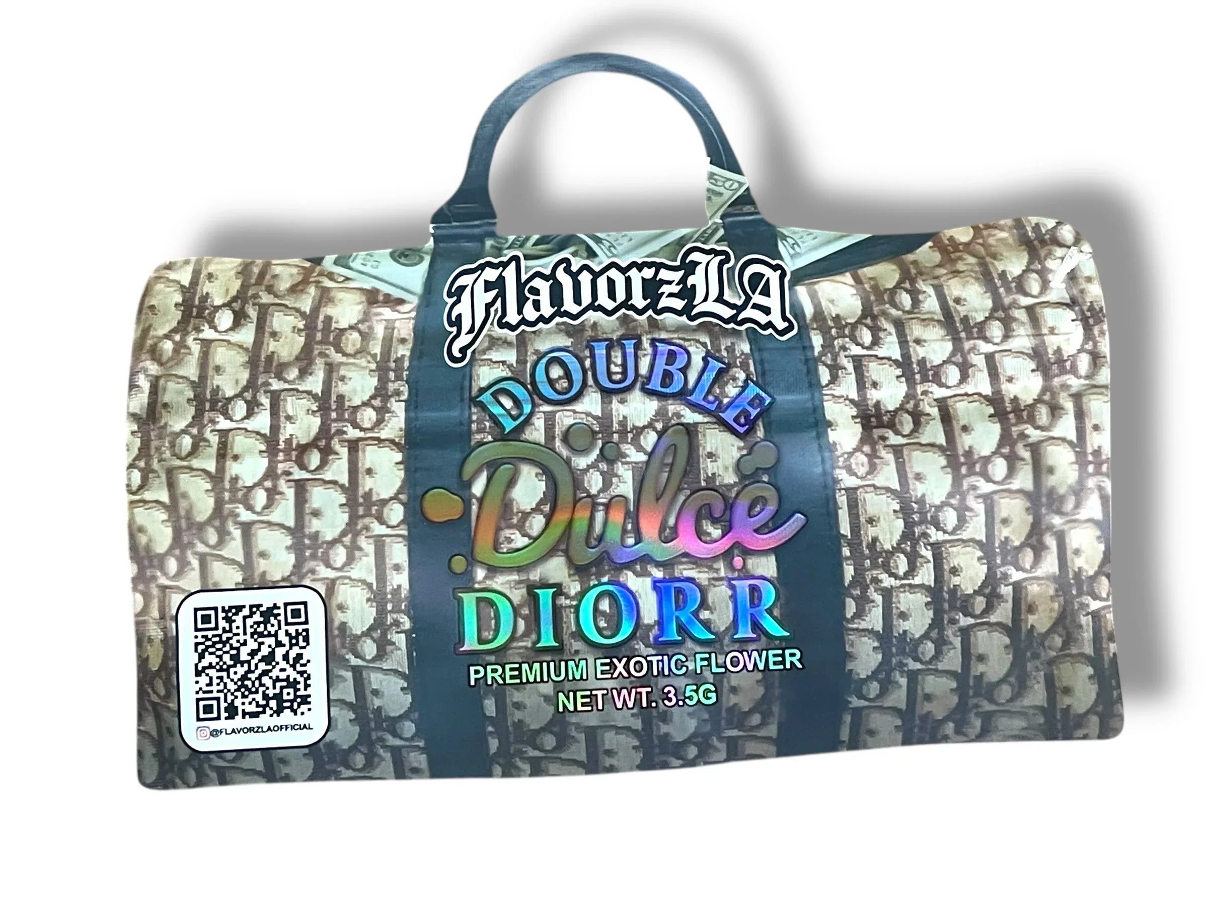 Flavorz LA Double Dulce Diorr Mylar Bag 3.5g shape bags - Black Unicorn Hub