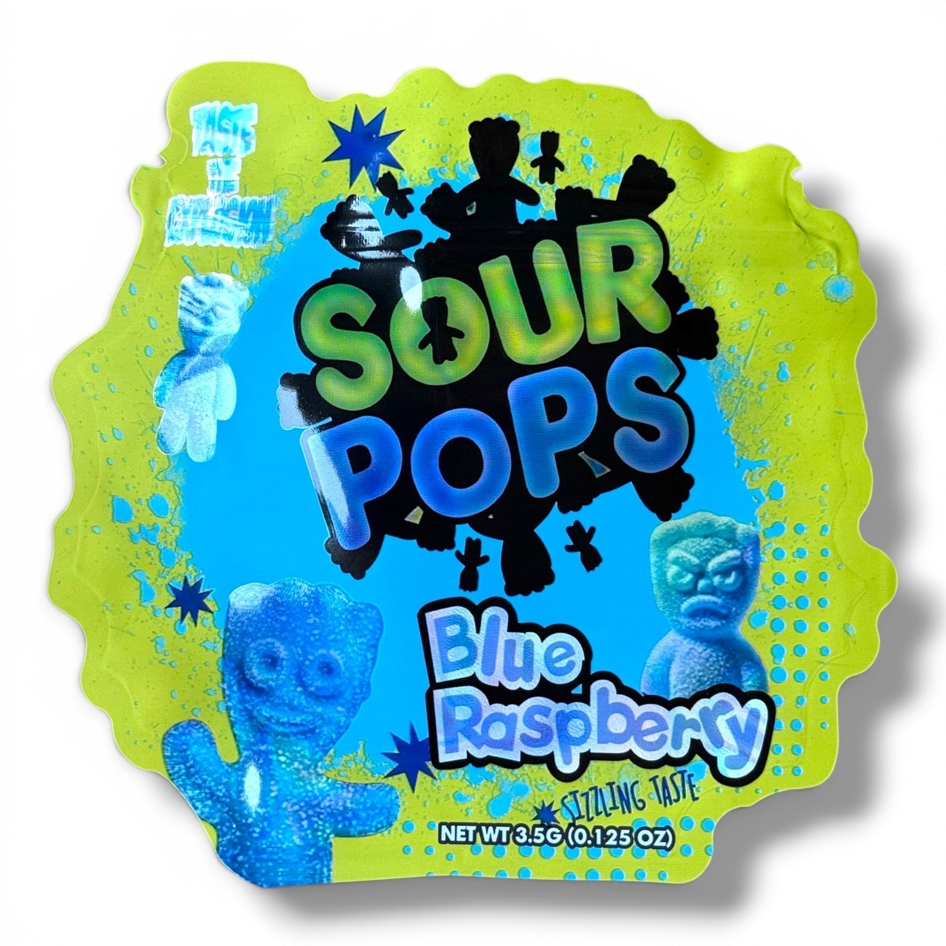 Sour Pops Blue Raspberry 3.5g shape bags