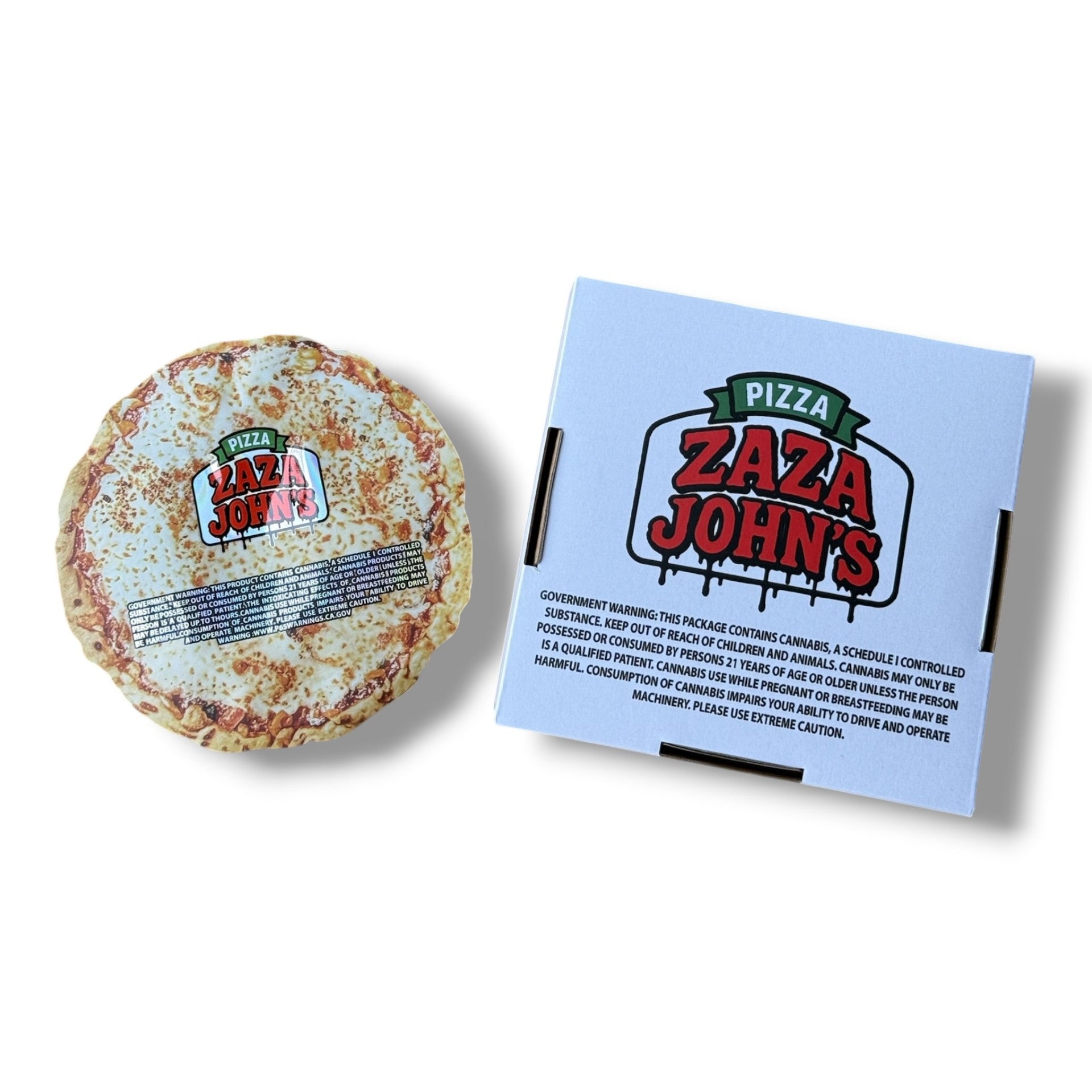 ZAZA John's Pizza Mylar Bags with Boxes 3.5g Box Packaging