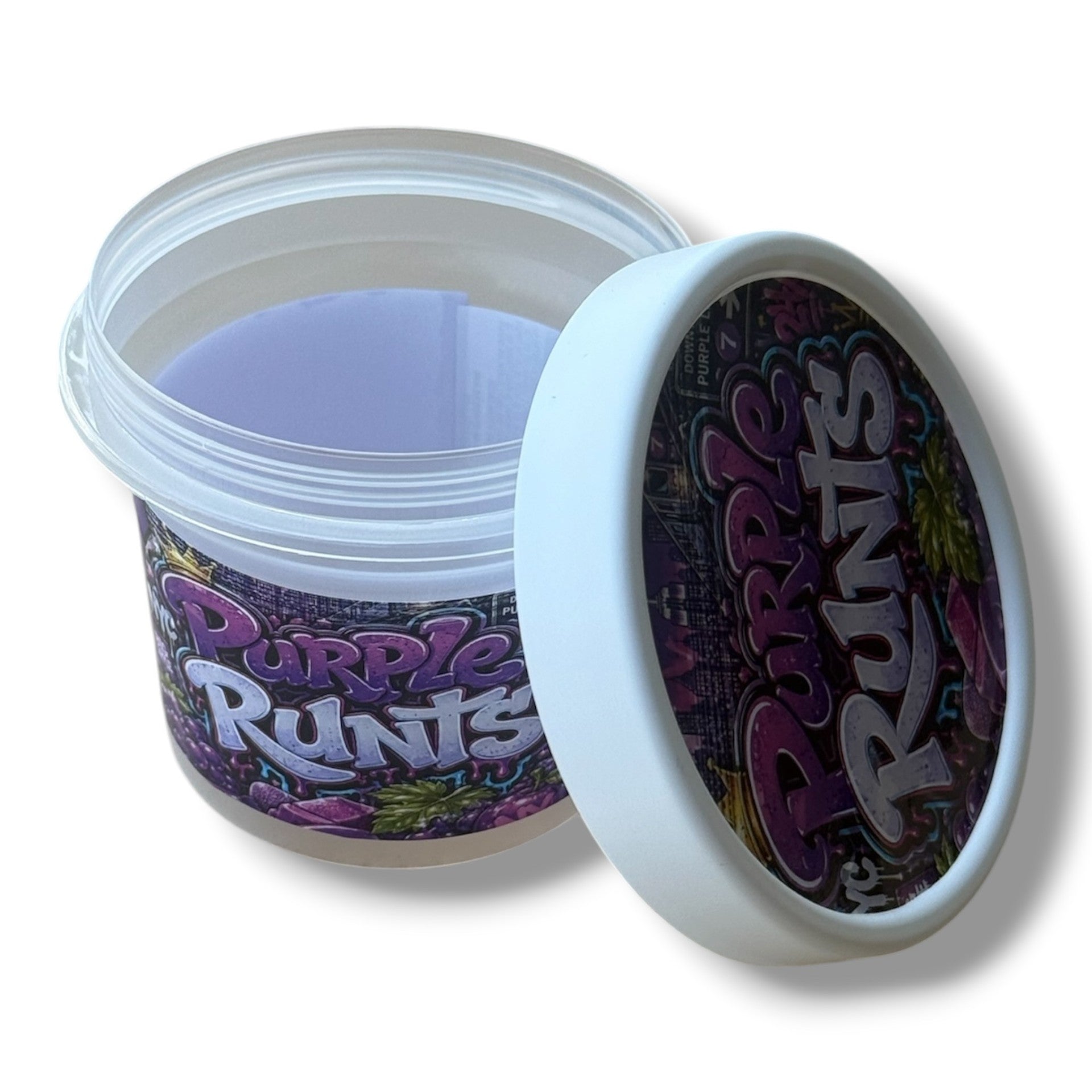 Purple Runts Ice Cream Style 3.5G Plastic Jars with Display Boxes – Packaging Only