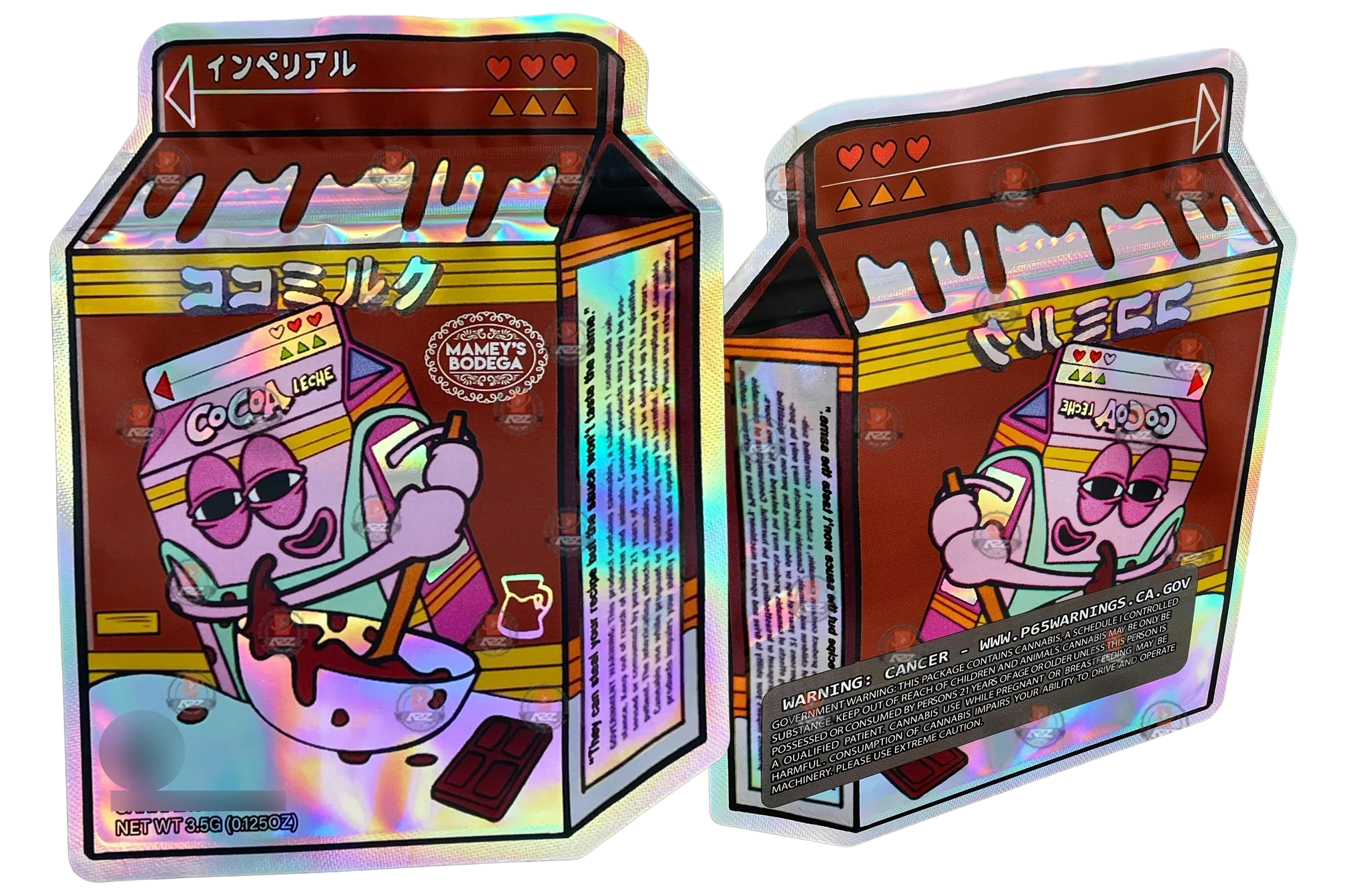 Mamey's Bodega Cocoa Leche cut out Mylar zip lock bag 3.5G Milk Cart - Black Unicorn Hub