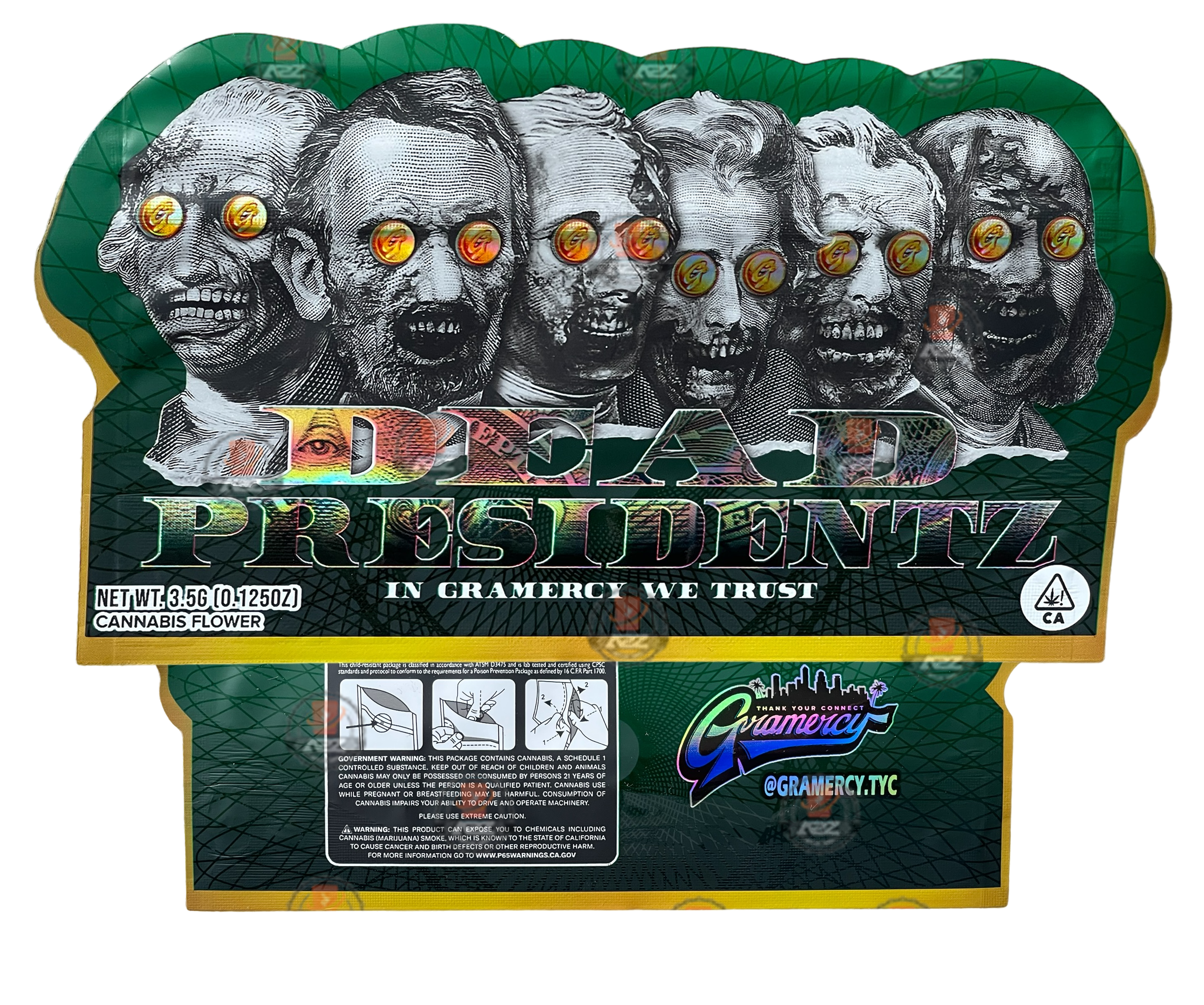 Dead Presidents 3.5g Mylar Bag