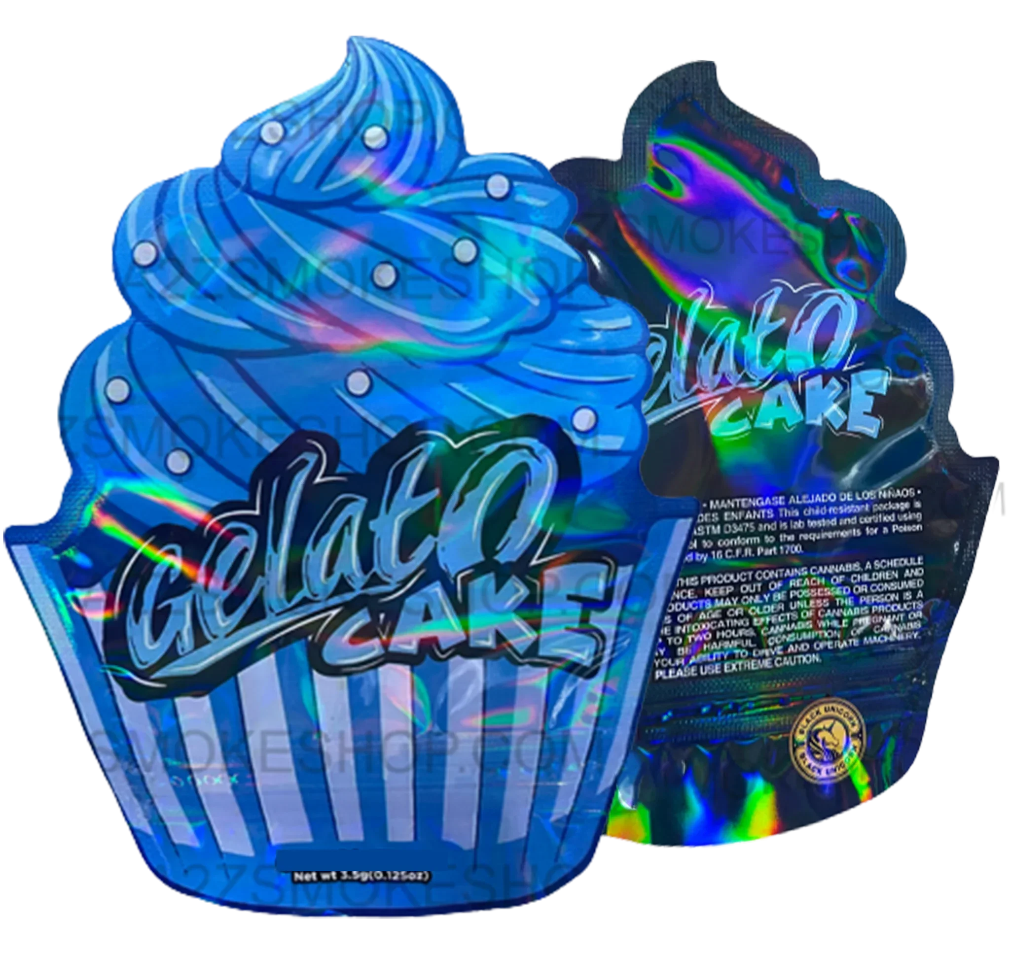 Black Unicorn Gelato Cake cut out Holographic Mylar bag 3.5g - Black Unicorn Hub