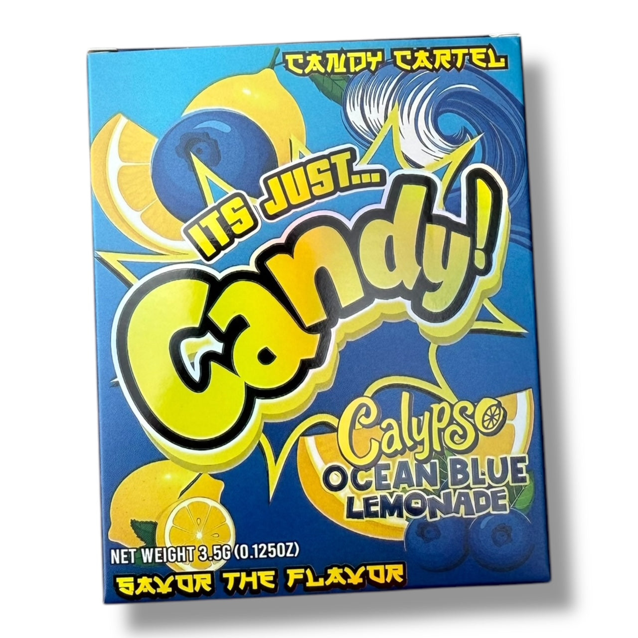 Candy Calypso Ocean Blue Lemonade Mylar Bags with Boxes 3.5g Box Packaging Candy Cartel