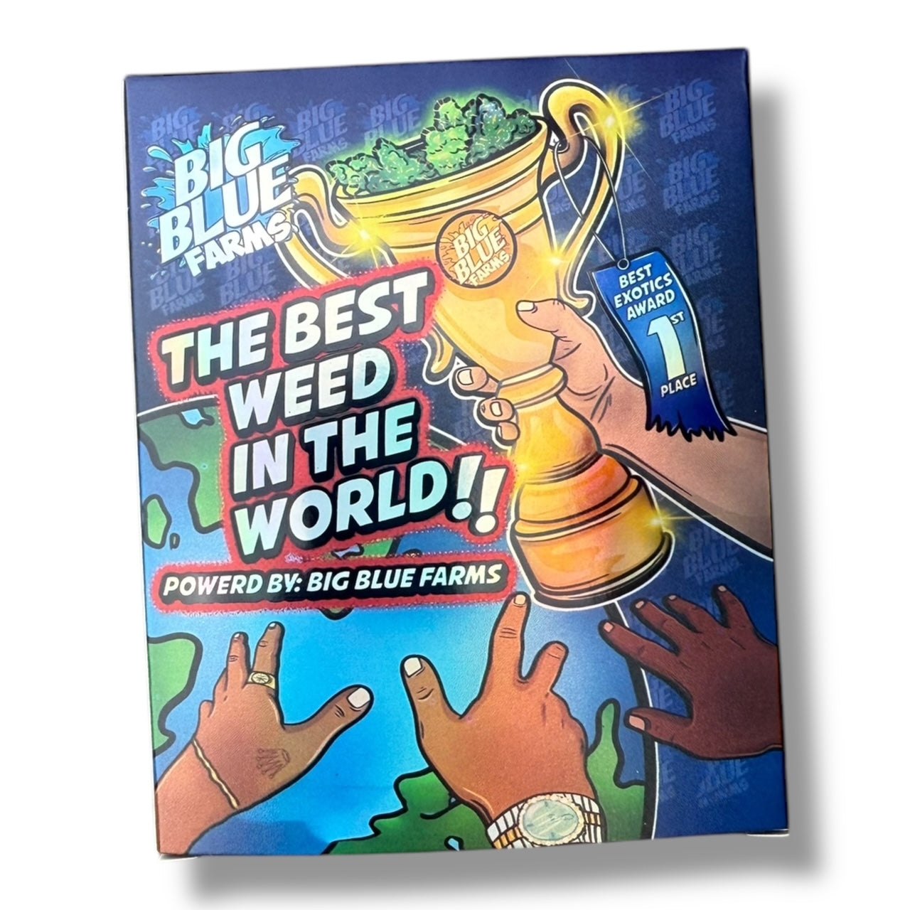 Big Blue farms The Best 1St Place Mylar Bags with Boxes 3.5g Box Packaging