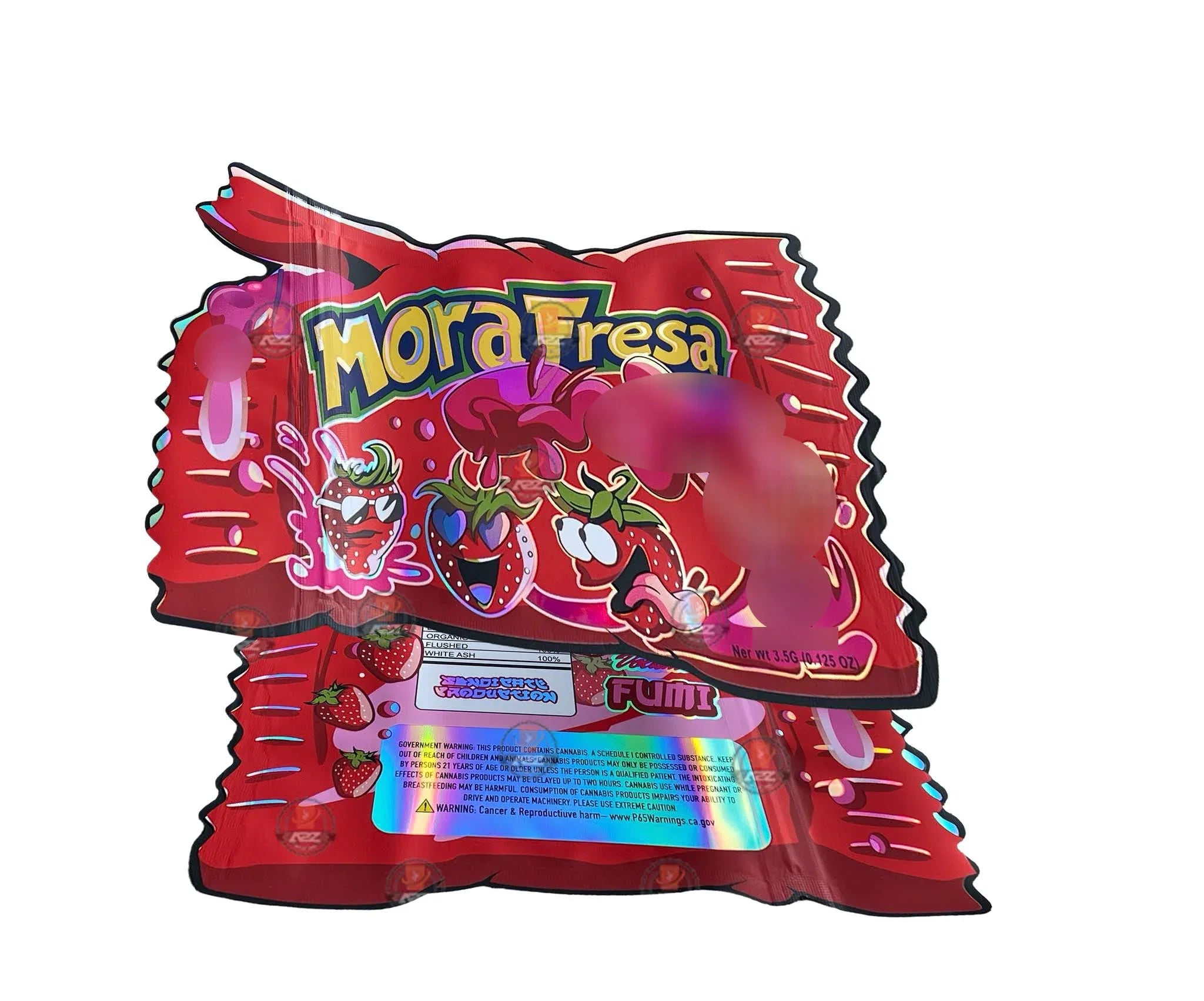 Mora Fresa Fumi Cut Out Mylar Bags 3.5g Die Cut Holographic High Volume - Black Unicorn Hub