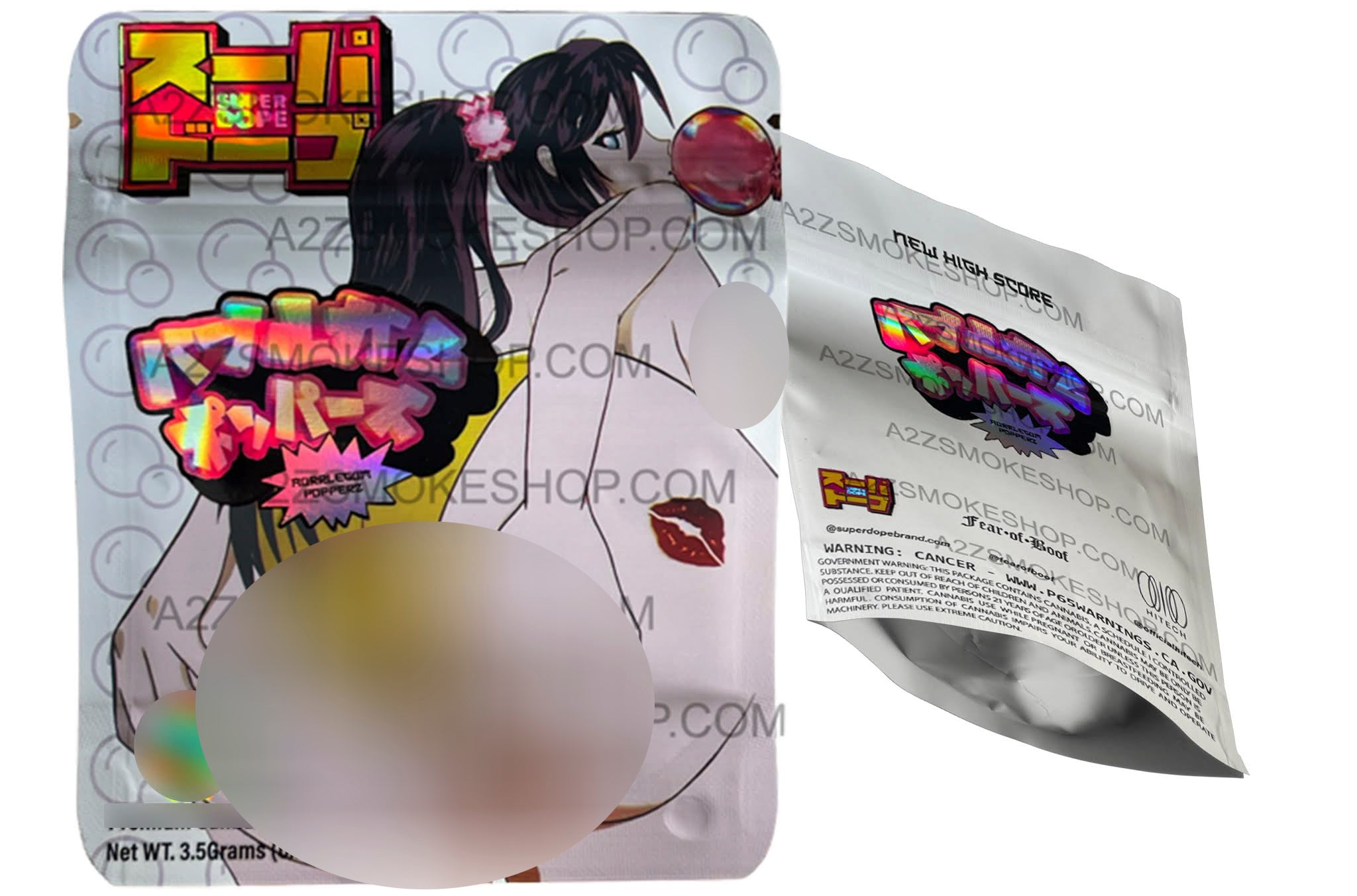 Bubblegum Popperz By Superdope X HI TECH X FEAR OF BOOF - Mylar Bags 3.5g Holographic