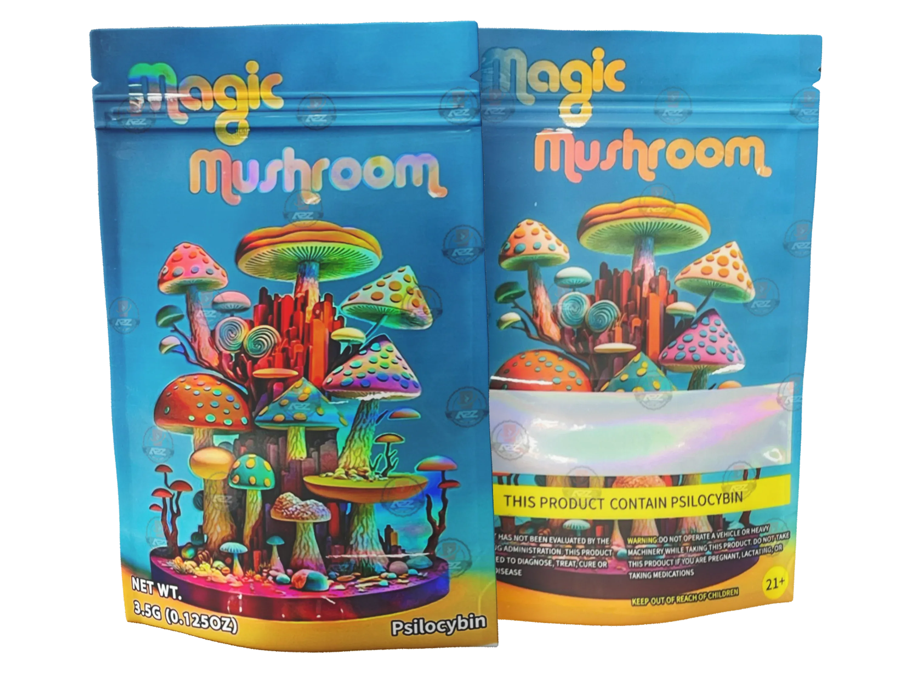 Magic Mushroom Mylar bags -Empty Packaging #1 - Black Unicorn Hub