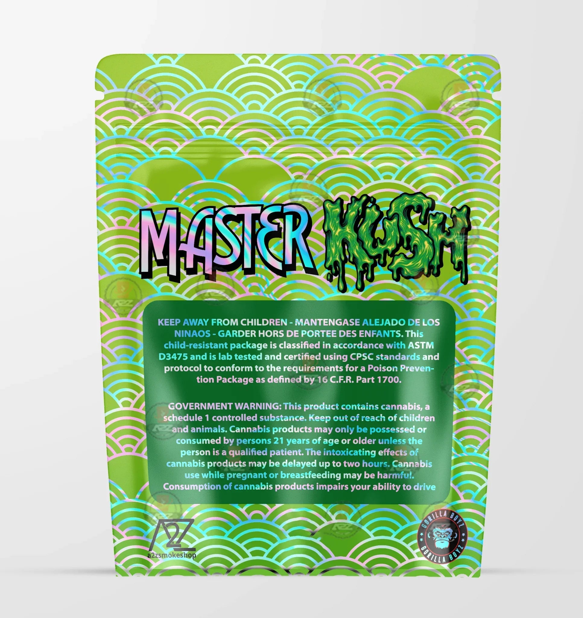 Master Kush Holographic Mylar bag 3.5g - Black Unicorn - Packaging only - Black Unicorn Hub