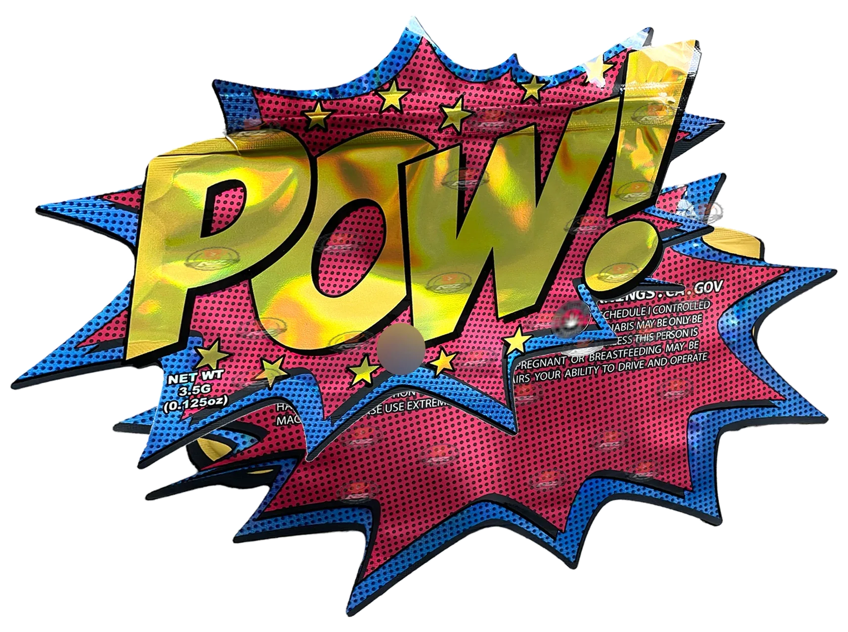 POW Lil Baby Cut Out Mylar Bags 3.5g Die Cut Holographic - Black Unicorn Hub