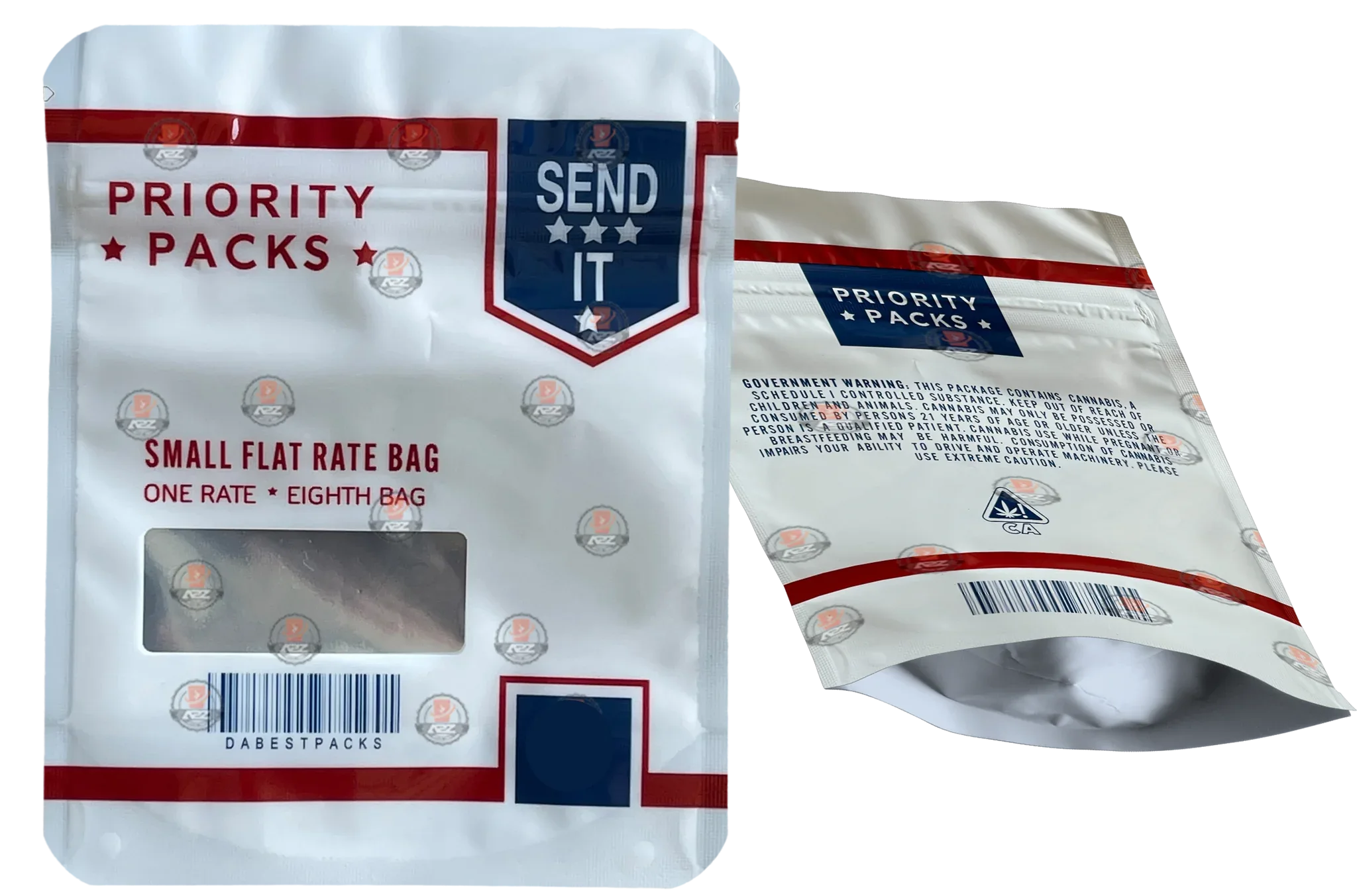 Priority Mylar bag 3.5g Smell Proof Airtight Mylar Bag - Black Unicorn Hub