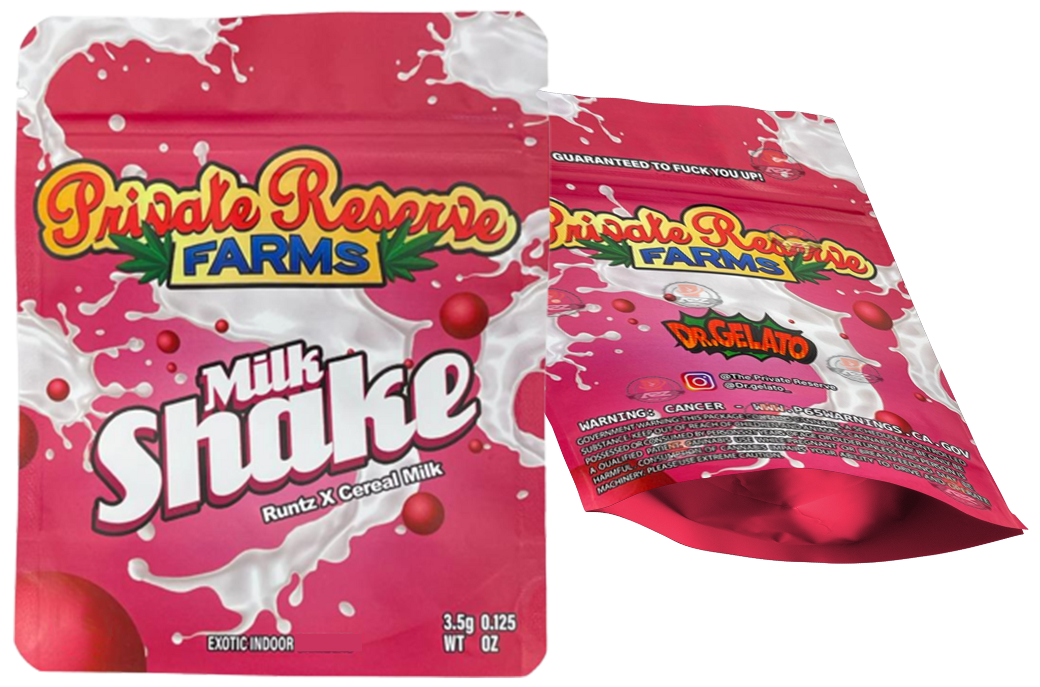 Private Reserve Farms Milk Shake Runtz X Cereal Milk 3.5g Mylar bag  Packaging Only