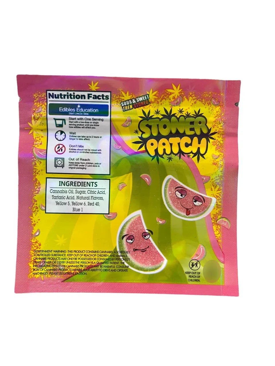 Stonner Patch Watermelon Gummies 500mg Mylar bags -PACKAGING ONLY - Black Unicorn Hub
