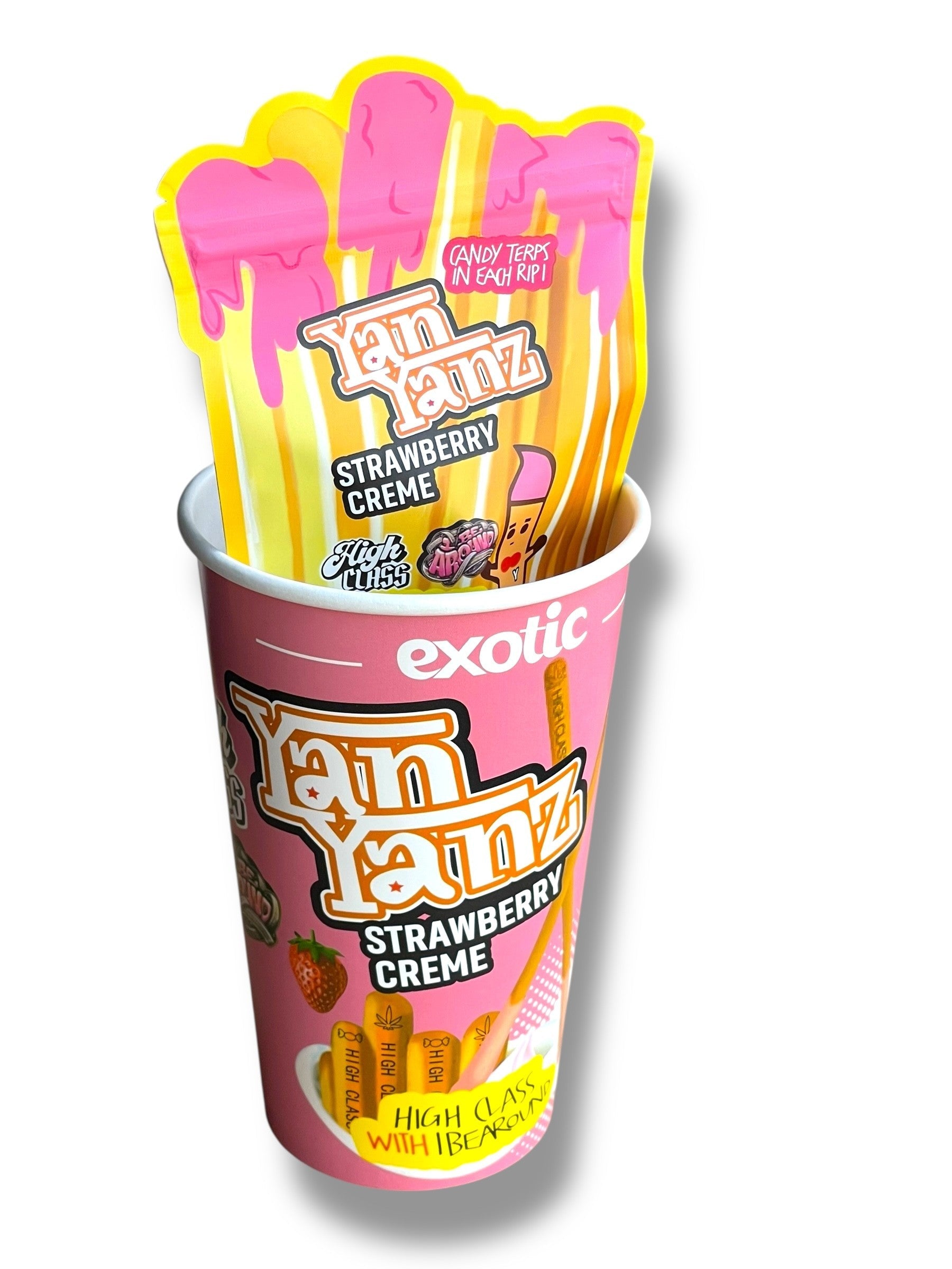 Strawberry Creme Yan Yanz Exotic 3.5g Cup and Bag Combo (TERP NOT INCLUDED)