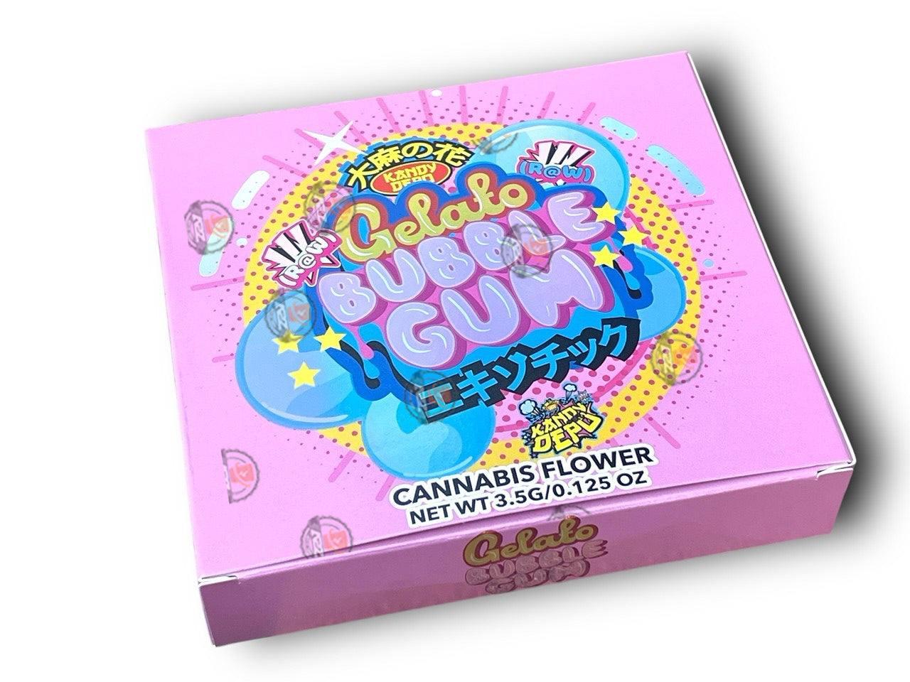 Kandy Depo Gelato Bubblegum Tape Mylar Bags with Boxes 3.5g Box Packaging Holographic