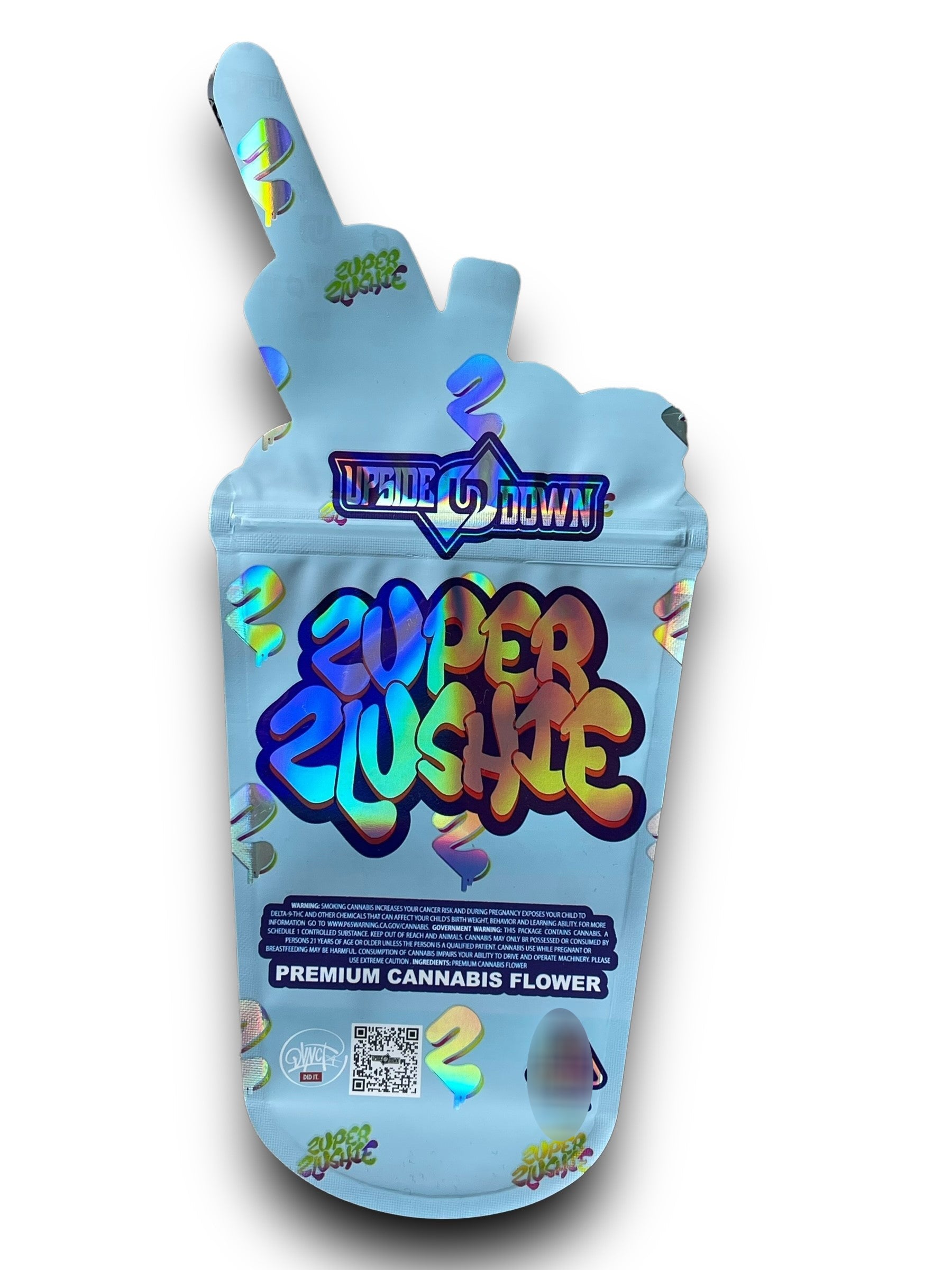Zuper Zlushie Mylar Bag Holographic Upside Down