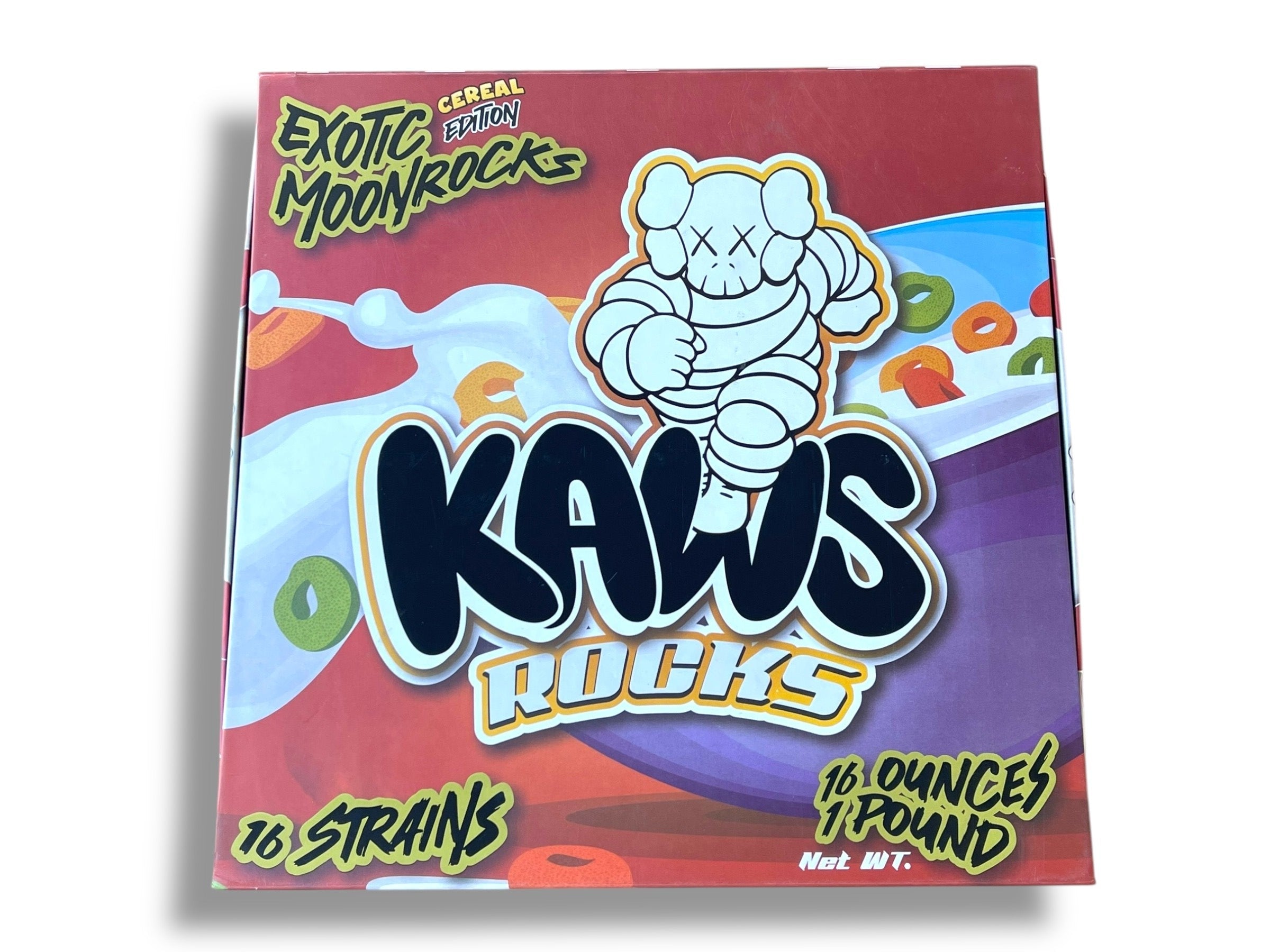 Kawz Moon Rocks Cereal Edition 1oz Glass Jars - Varity Pack 16 Strains in box Empty Jars