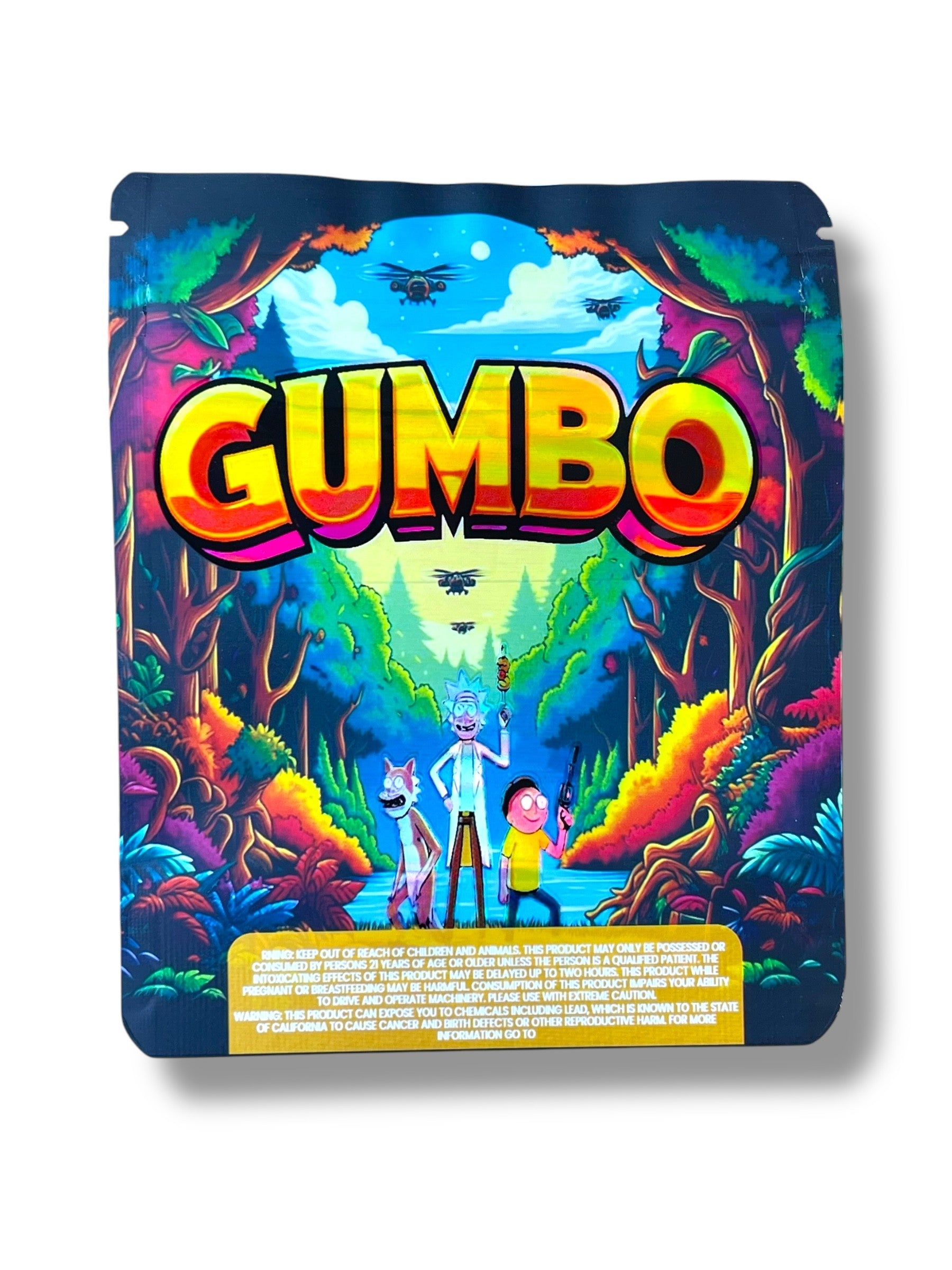 Gumbo Mylar Bag 3.5g Holographic Mylar Bag- Packaging Only