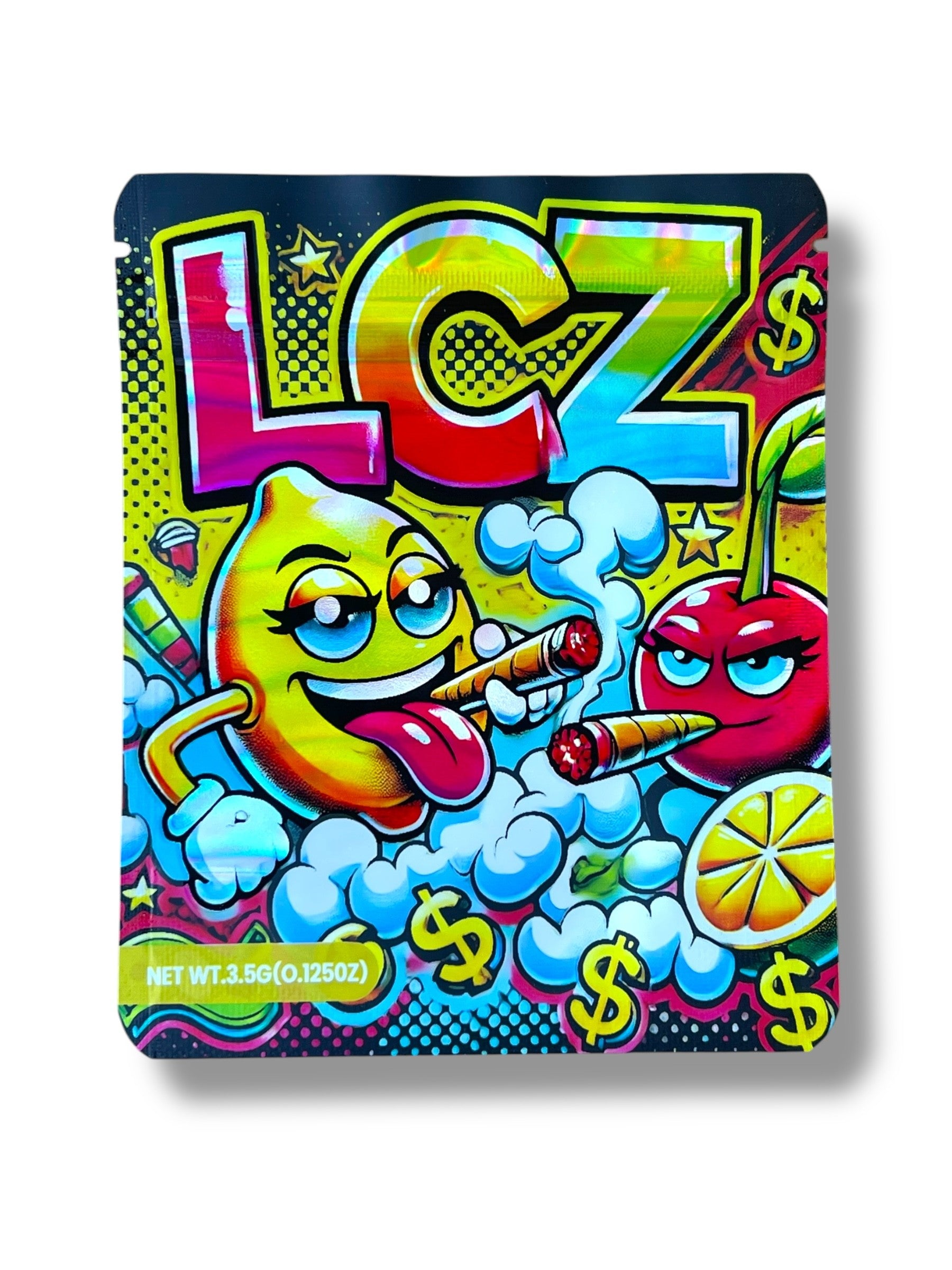 LCZ Lemon Cherry Zerbert 3.5g Holographic Mylar Bag- Packaging Only