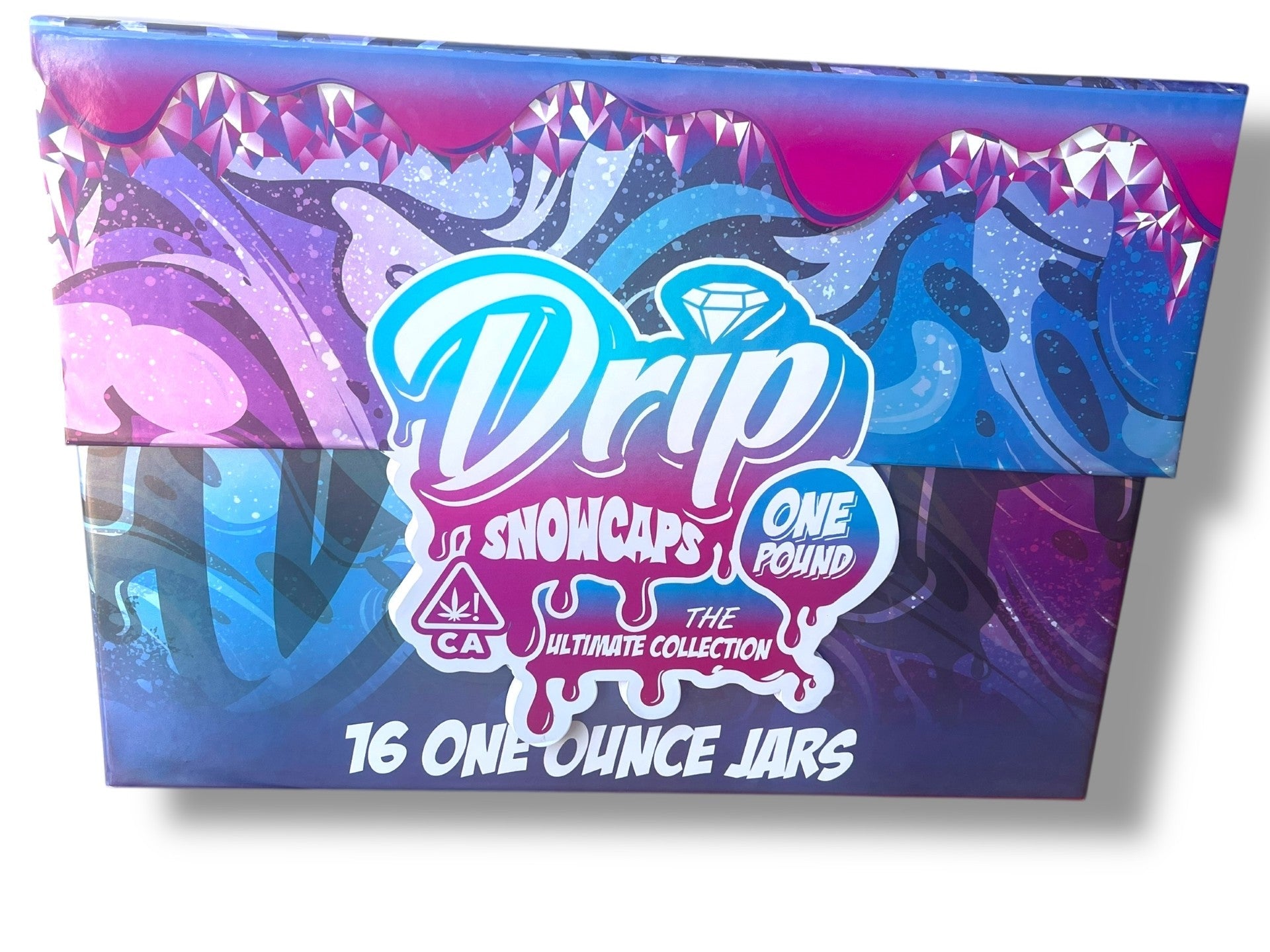 Drip Snowcaps 16-1oz Plastic Jars - Varity Pack 16 Flavors in box 1 pound with outer box Empty Jars