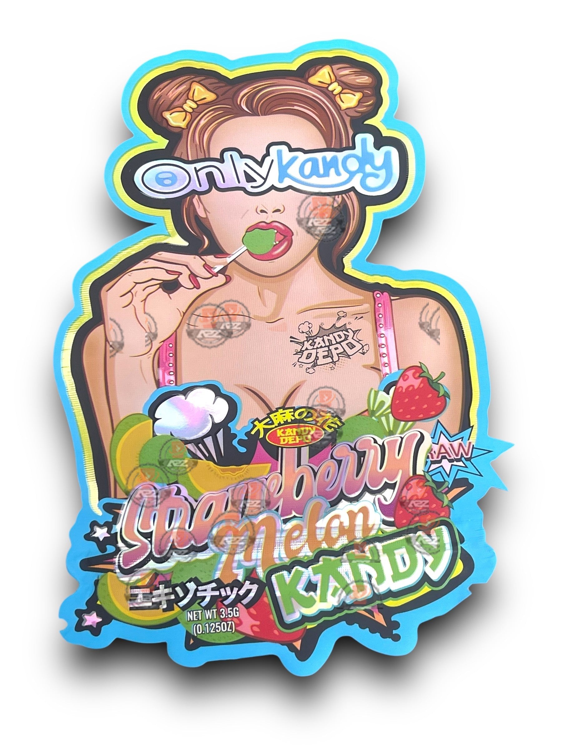 Only Kandy Strawberry Melon Kandy Mylar Bags with Boxes 3.5g Box Packaging Holographic